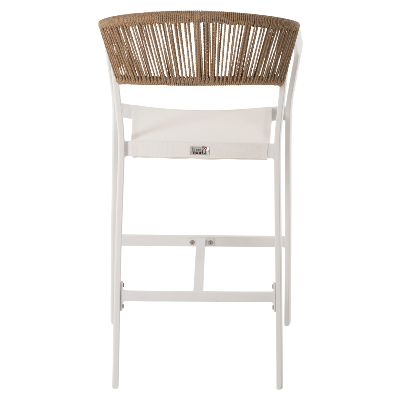 BAR STOOL ALUMINUM IN WHITE HM5892.32 MEDIUM HEIGHT WITH ARMS-RATTANandTEXTLINE 57x57x99,5Hcm [5]