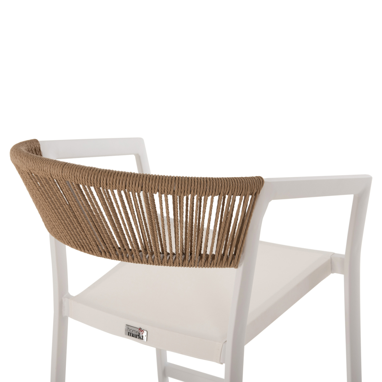 BAR STOOL ALUMINUM IN WHITE HM5892.32 MEDIUM HEIGHT WITH ARMS-RATTANandTEXTLINE 57x57x99,5Hcm [7]