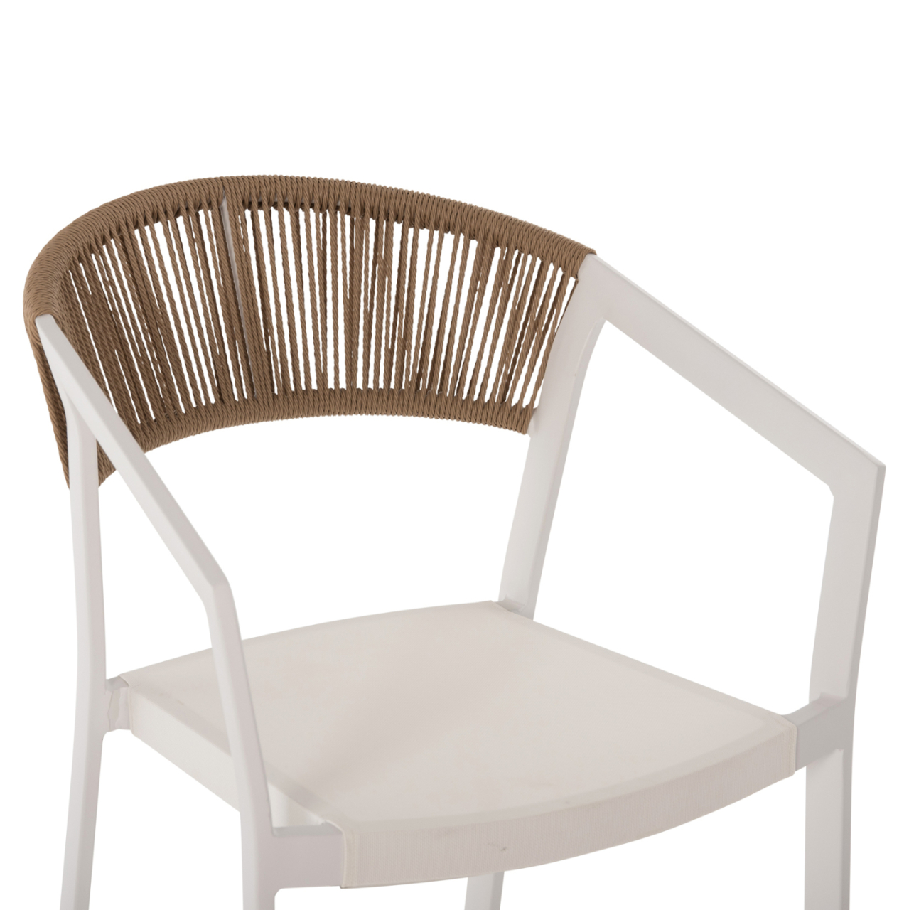 BAR STOOL ALUMINUM IN WHITE HM5892.32 MEDIUM HEIGHT WITH ARMS-RATTANandTEXTLINE 57x57x99,5Hcm [6]