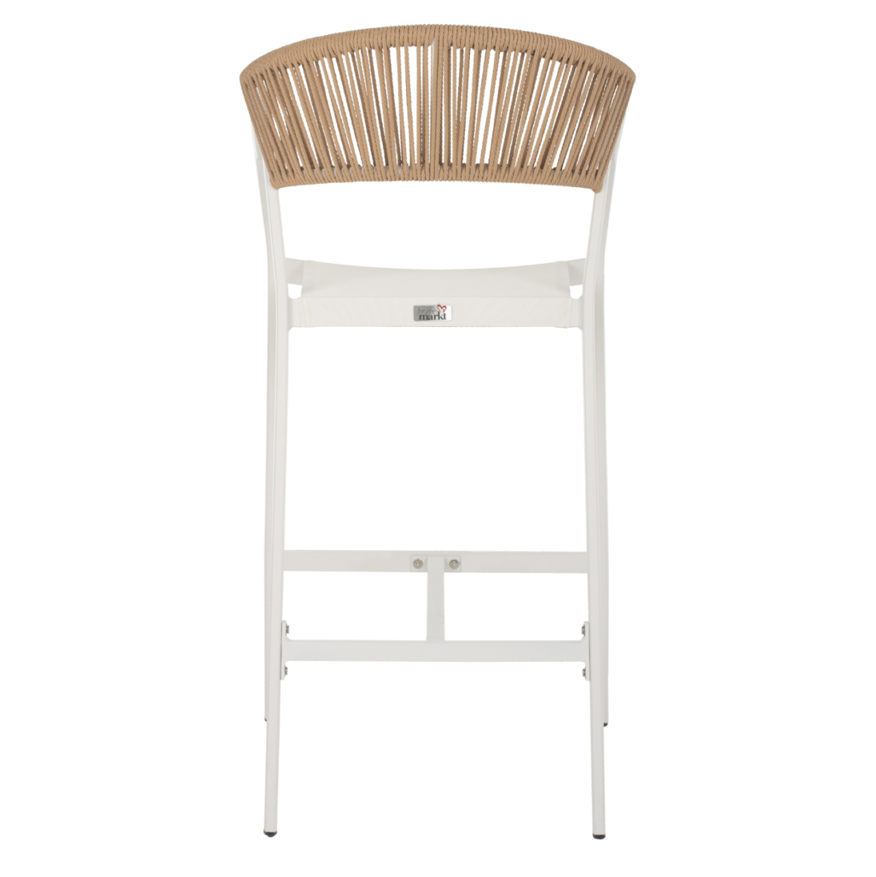 BAR STOOL ALUMINUM WITH ARMS WHITE PE RATTAN BACK TEXTLINE SEAT 56x58x105Hcm.HM5892.02 [6]