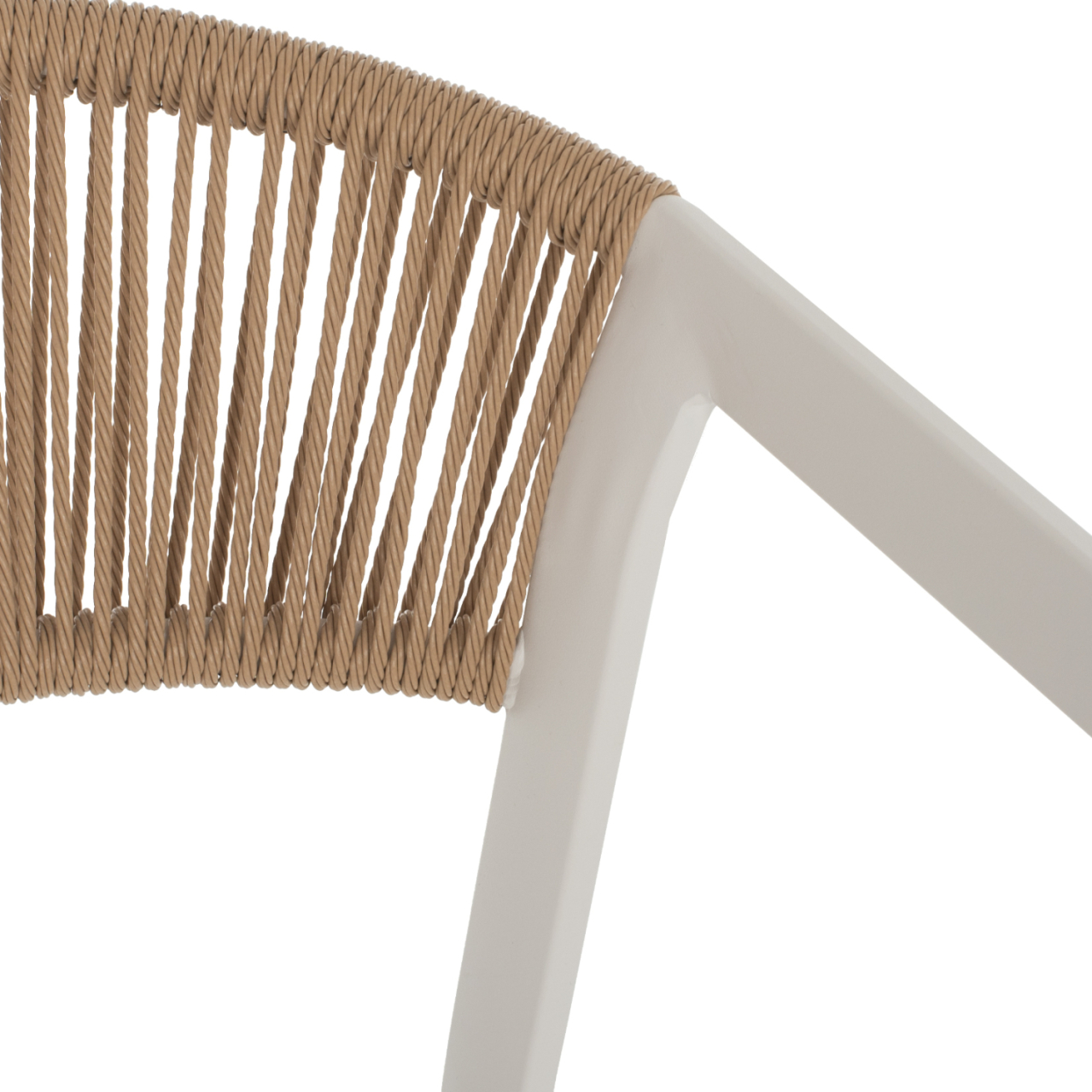 BAR STOOL ALUMINUM WITH ARMS WHITE PE RATTAN BACK TEXTLINE SEAT 56x58x105Hcm.HM5892.02 [8]