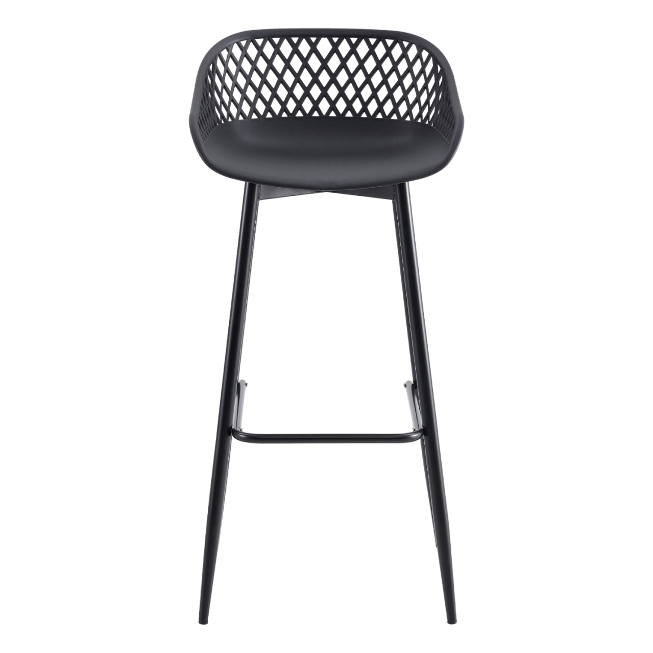 BAR STOOL AVAYA HM8686.12 BLACK POLYPROPYLENE AND BLACK METAL LEGS 45x45x97Hcm. [3]