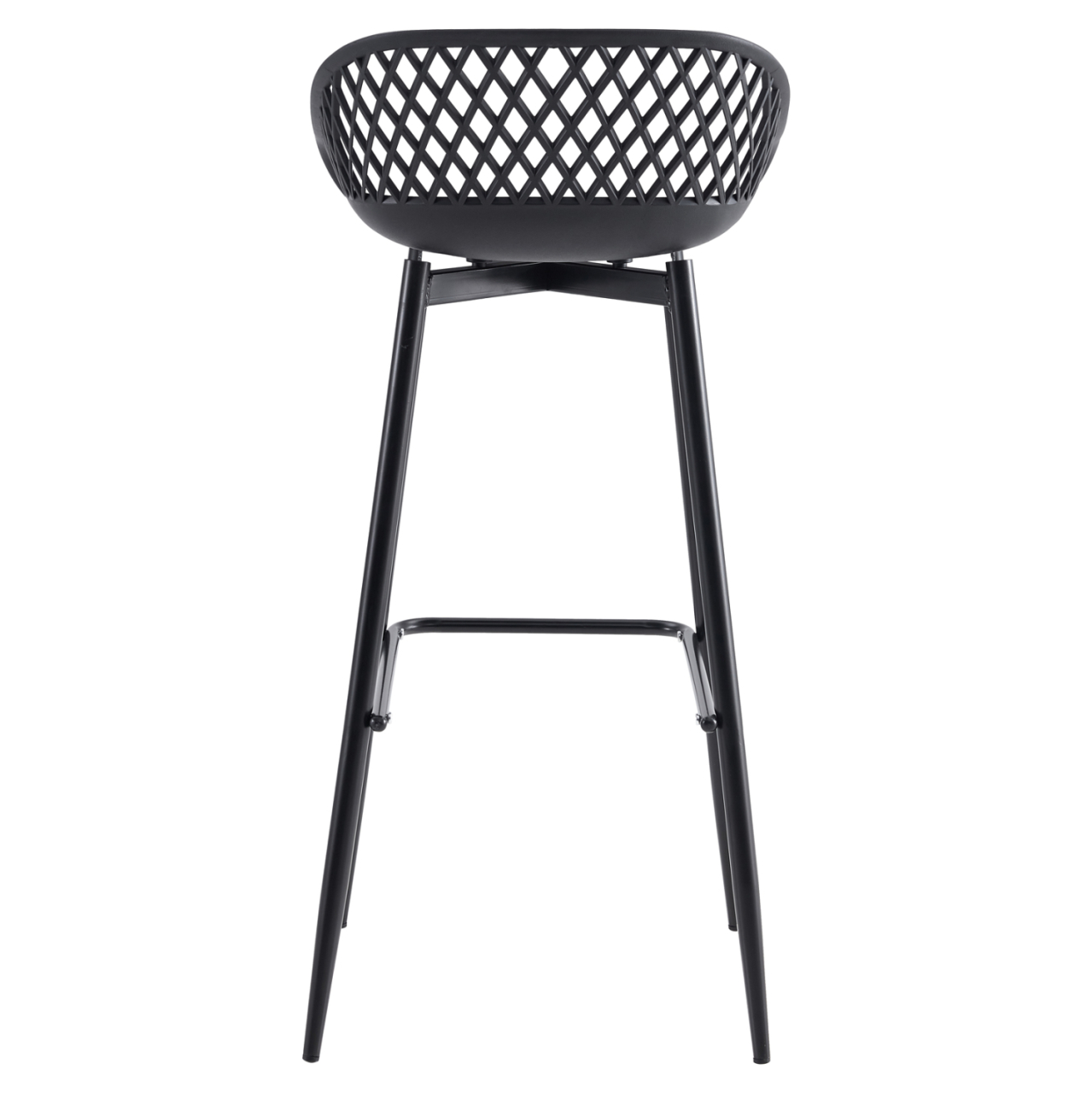 BAR STOOL AVAYA HM8686.12 BLACK POLYPROPYLENE AND BLACK METAL LEGS 45x45x97Hcm. [5]