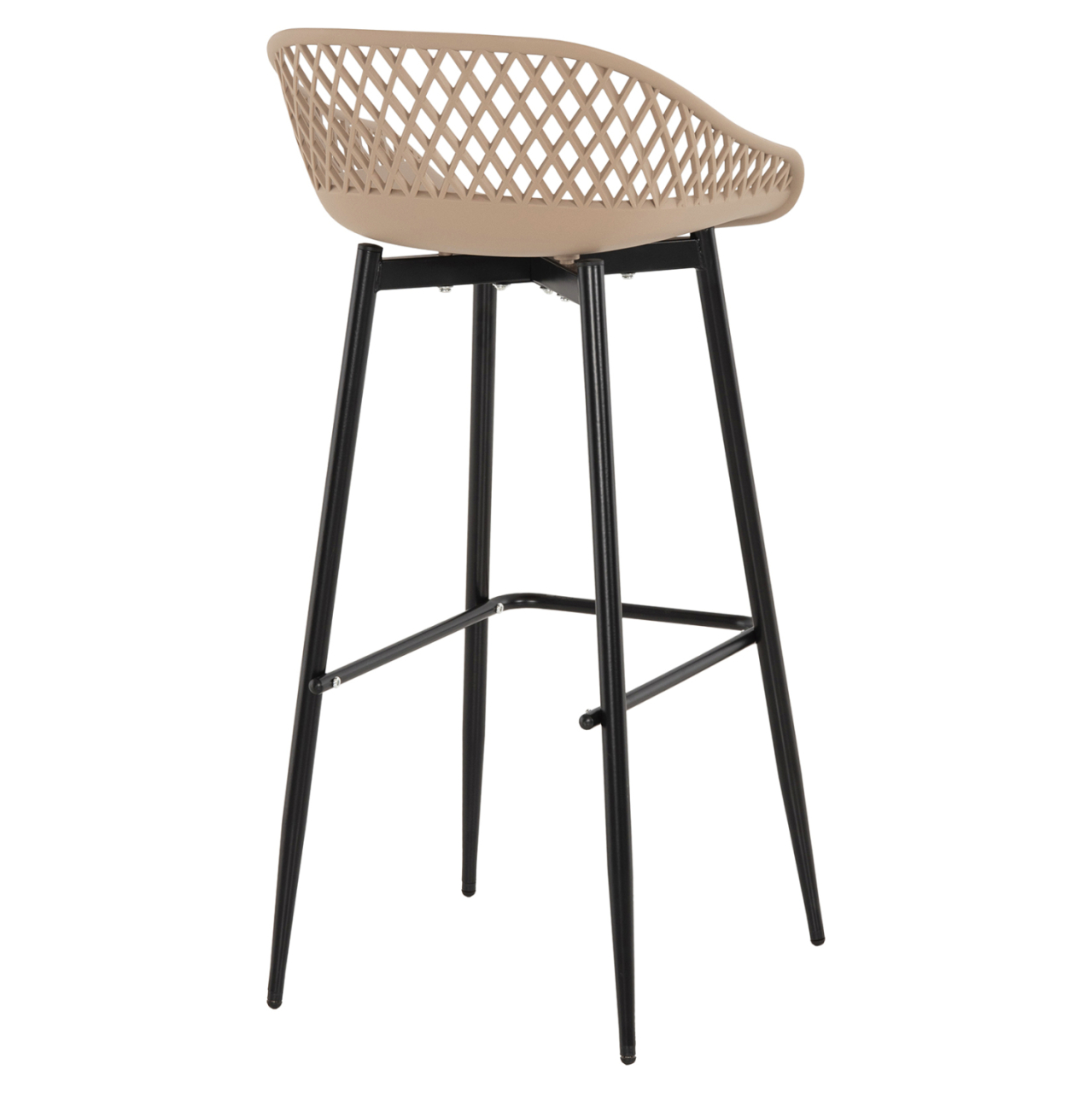 BAR STOOL AVAYA HM8686.13 CAPPUCCINO POLYPROPYLENE-BLACK METAL LEGS 46x48x99Hcm. [5]