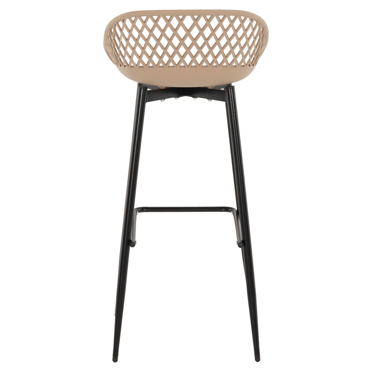 BAR STOOL AVAYA HM8686.13 CAPPUCCINO POLYPROPYLENE-BLACK METAL LEGS 46x48x99Hcm. [6]