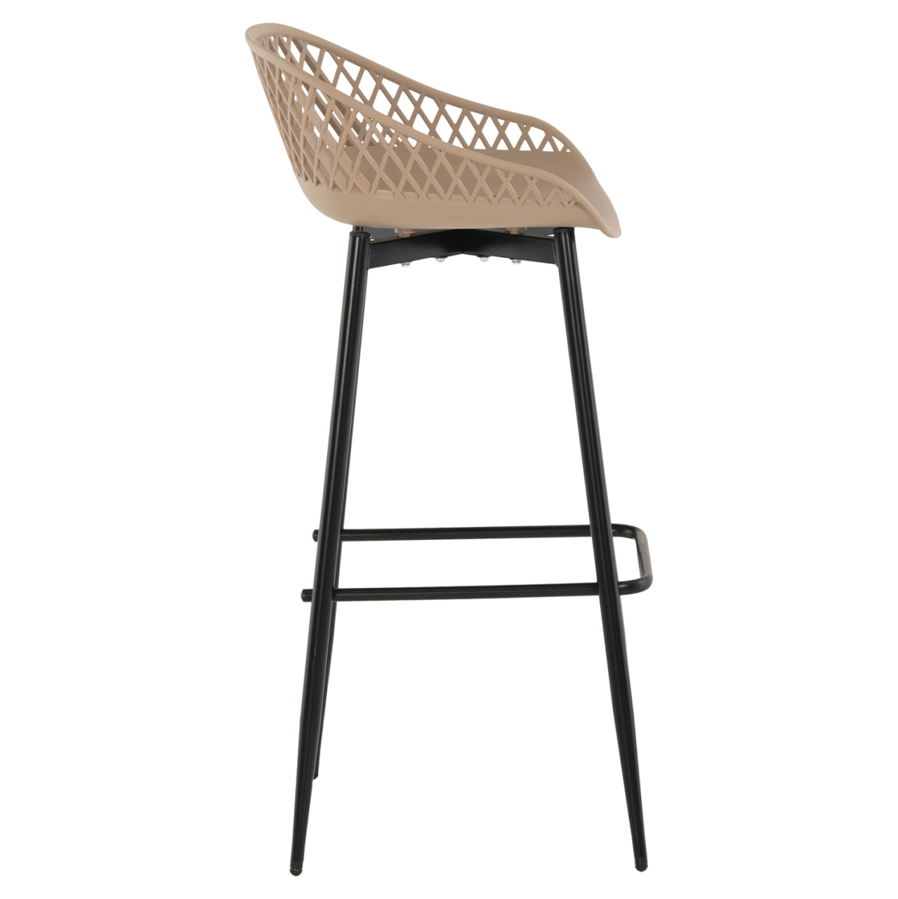 BAR STOOL AVAYA HM8686.13 CAPPUCCINO POLYPROPYLENE-BLACK METAL LEGS 46x48x99Hcm. [4]