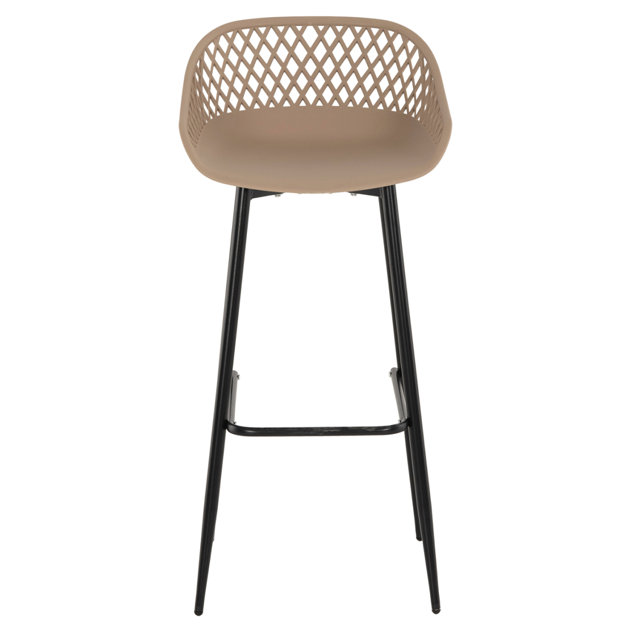BAR STOOL AVAYA HM8686.13 CAPPUCCINO POLYPROPYLENE-BLACK METAL LEGS 46x48x99Hcm. [3]
