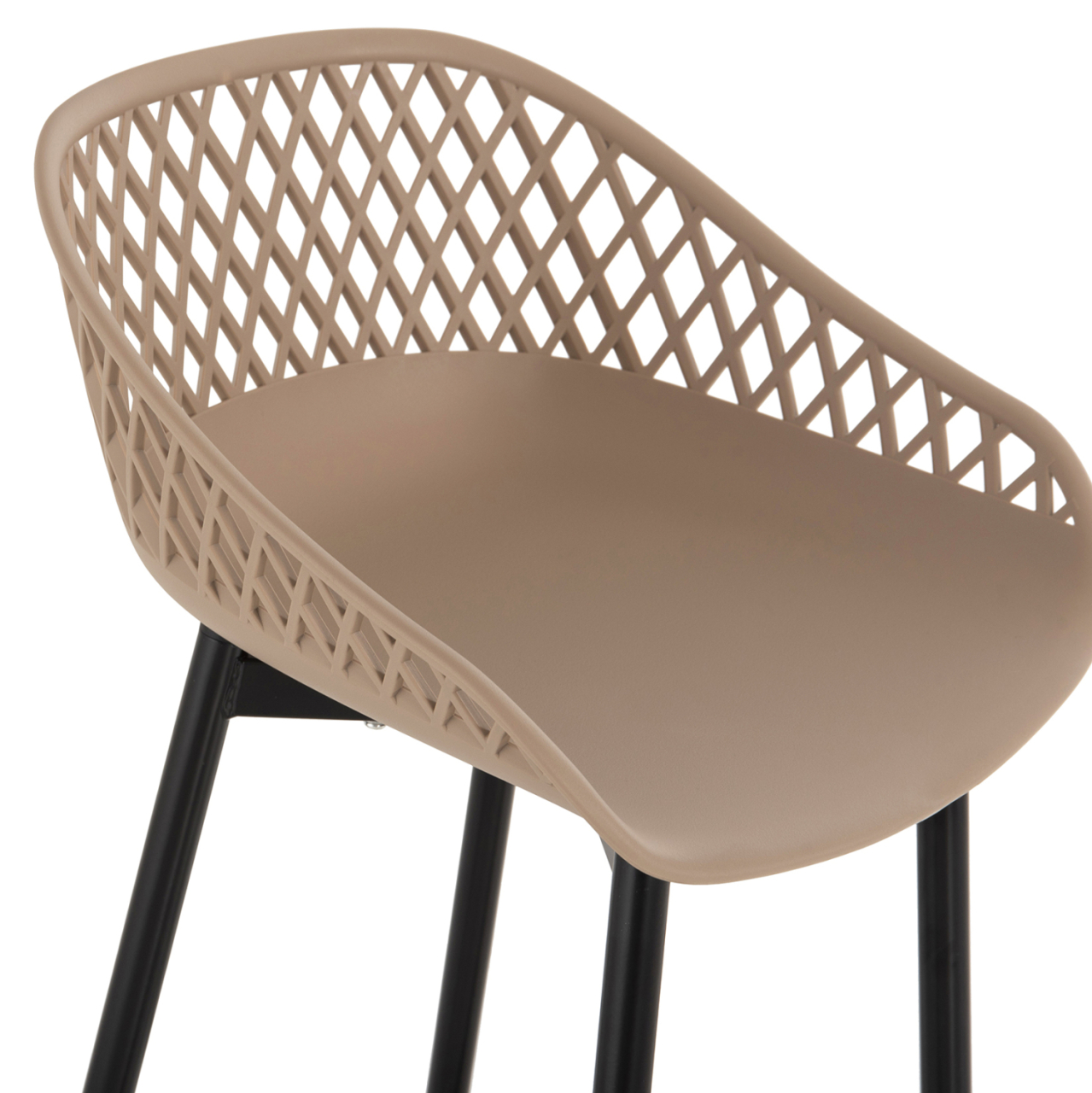 BAR STOOL AVAYA HM8686.13 CAPPUCCINO POLYPROPYLENE-BLACK METAL LEGS 46x48x99Hcm. [7]