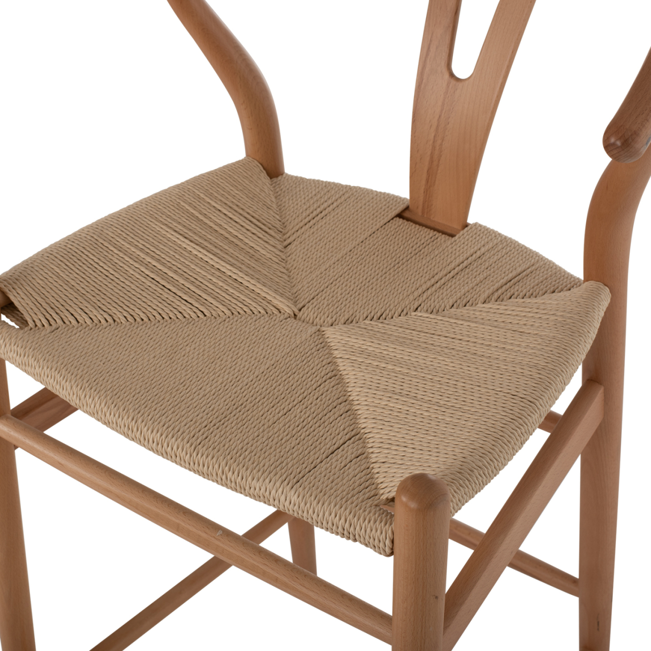 BAR STOOL BRAVE BEECH WOOD NATURAL WISHBONE BACK HM9405.01 48x53x100Hcm. [8]