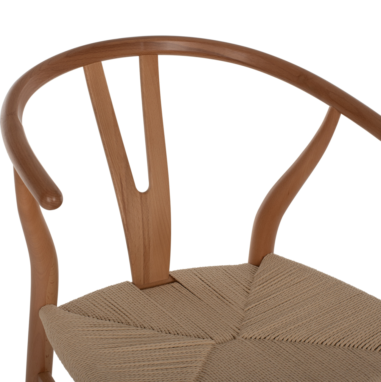 BAR STOOL BRAVE BEECH WOOD NATURAL WISHBONE BACK HM9405.01 48x53x100Hcm. [7]