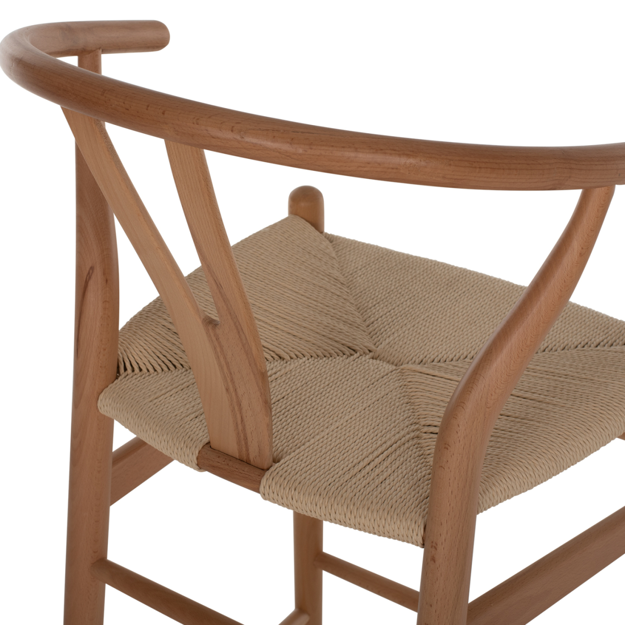 BAR STOOL BRAVE BEECH WOOD NATURAL WISHBONE BACK HM9405.01 48x53x100Hcm. [10]
