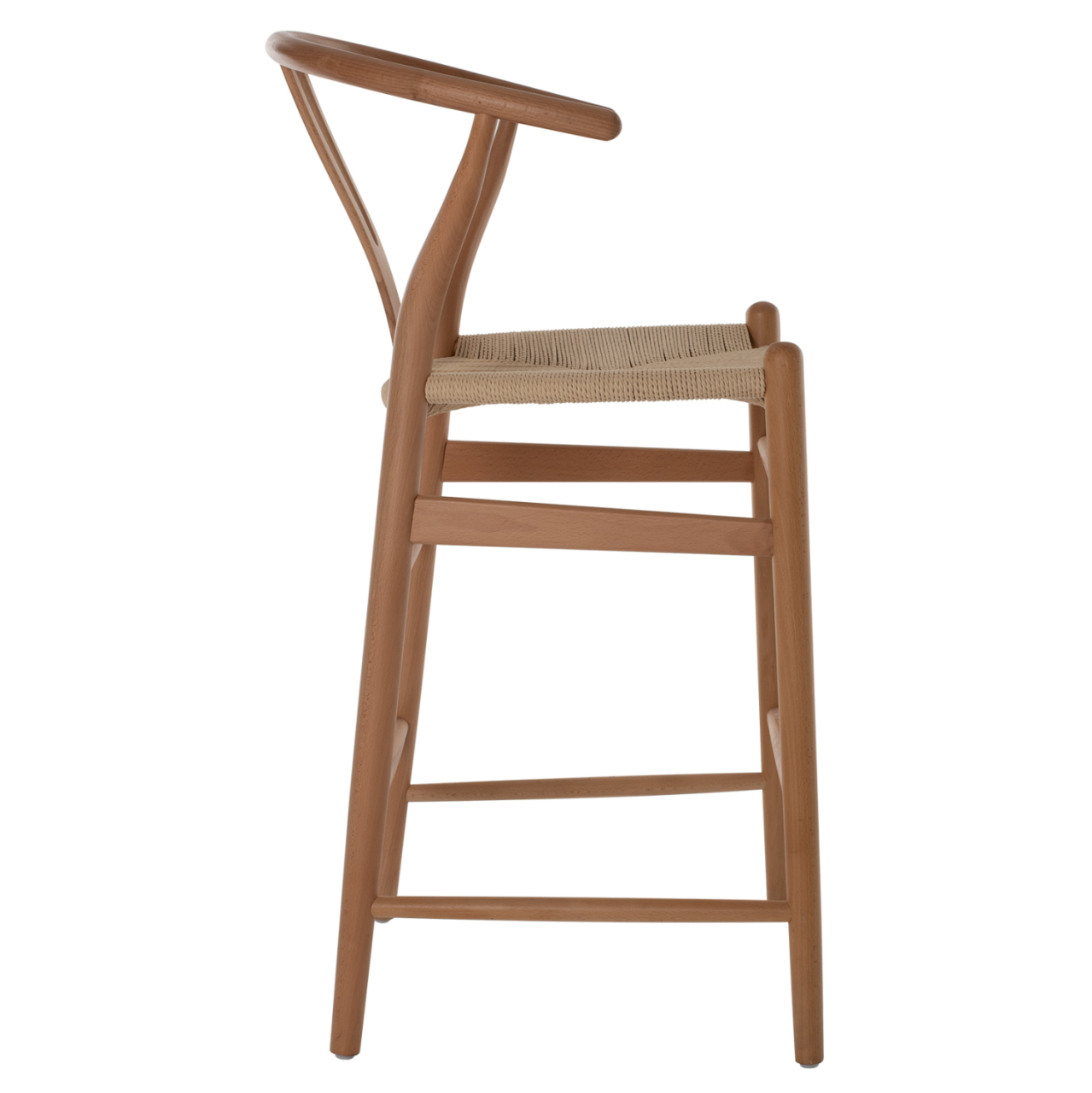 BAR STOOL BRAVE BEECH WOOD NATURAL WISHBONE BACK HM9405.01 48x53x100Hcm. [4]
