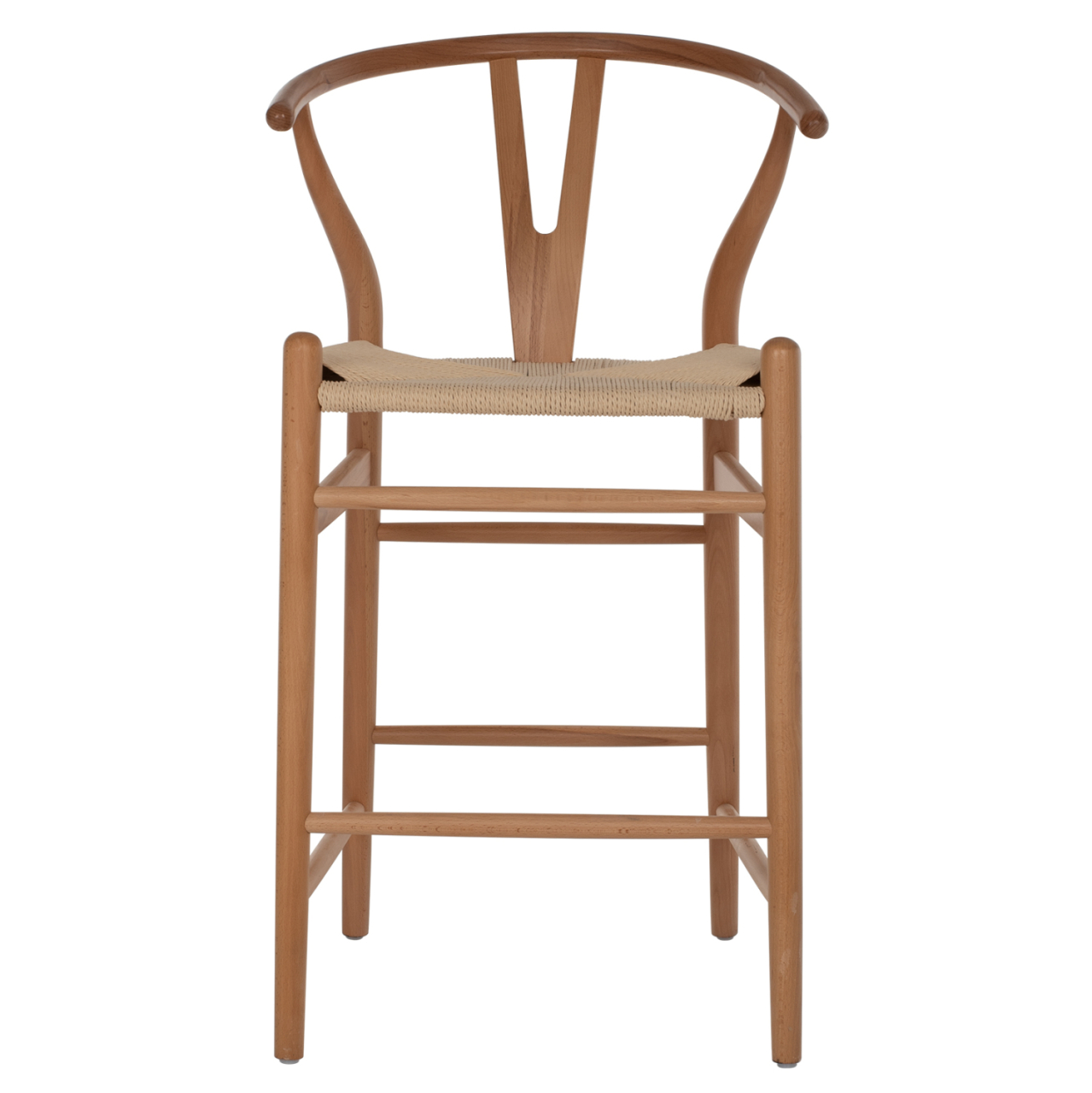 BAR STOOL BRAVE BEECH WOOD NATURAL WISHBONE BACK HM9405.01 48x53x100Hcm. [3]