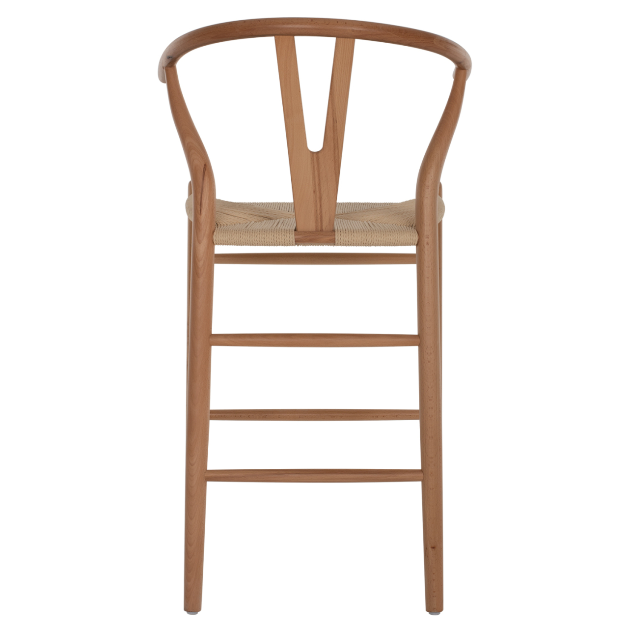 BAR STOOL BRAVE BEECH WOOD NATURAL WISHBONE BACK HM9405.01 48x53x100Hcm. [6]