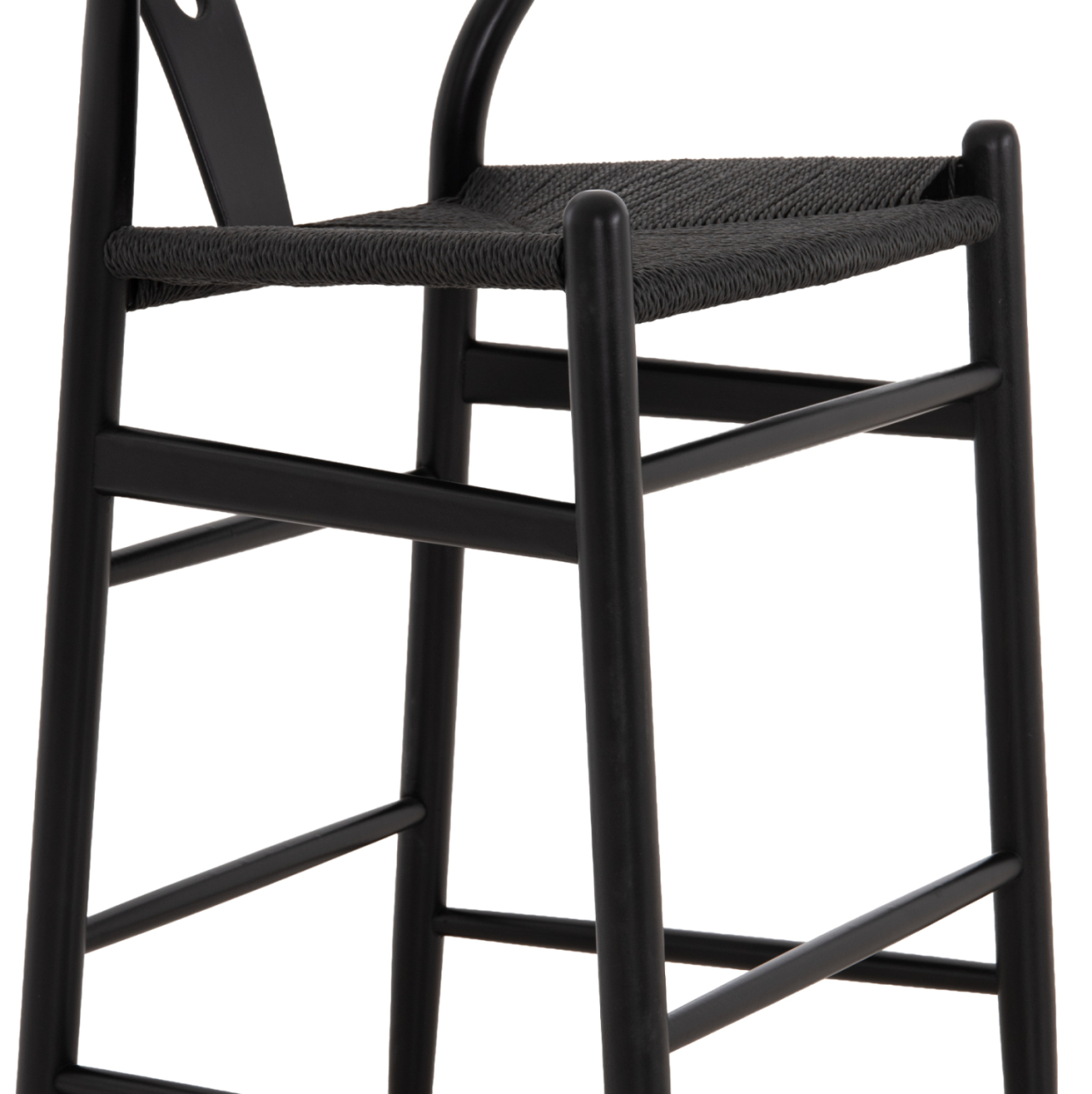BAR STOOL BRAVE HM9405.04 WITH WISHBONE BACK-BEECH WOOD-BLACK 48x53x100Hcm. [9]