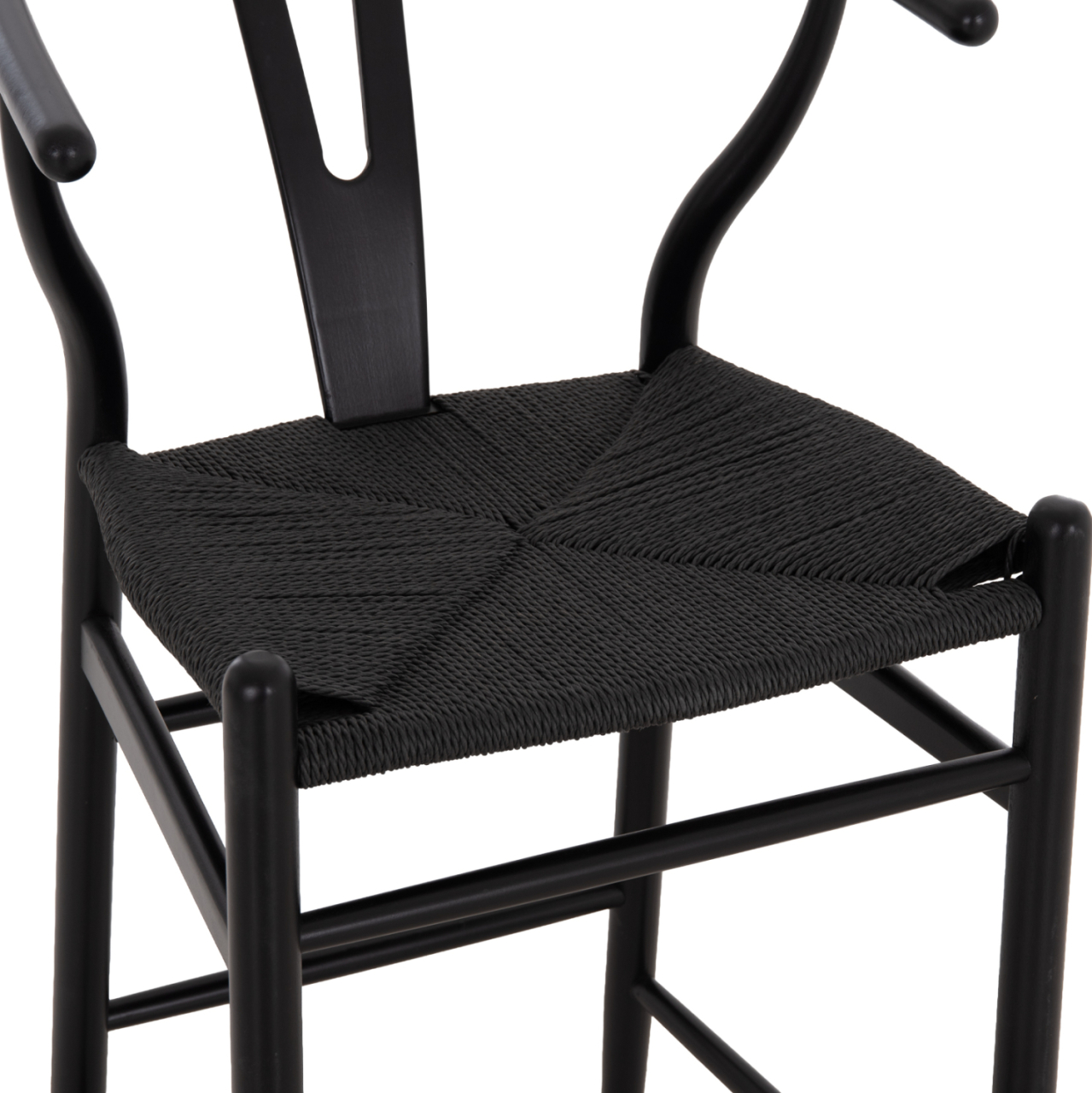 BAR STOOL BRAVE HM9405.04 WITH WISHBONE BACK-BEECH WOOD-BLACK 48x53x100Hcm. [8]