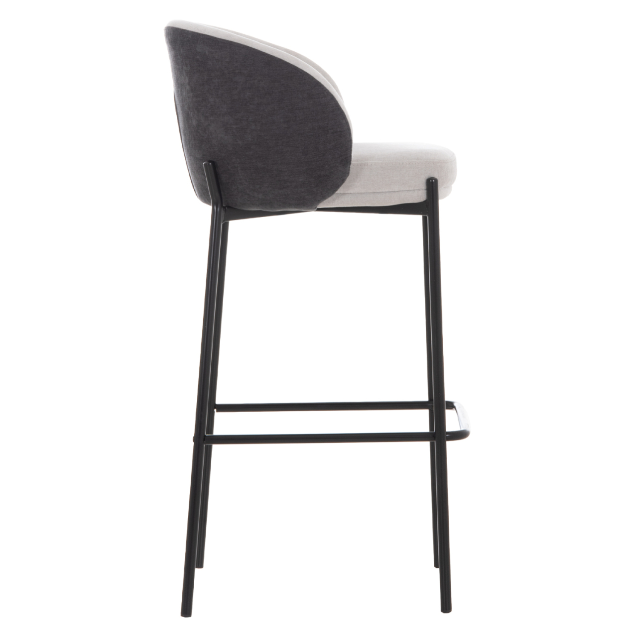 BAR STOOL DETTON HM18430.01 GREY FABRIC--BLACK METAL FRAME 55x50x97Hcm. [4]