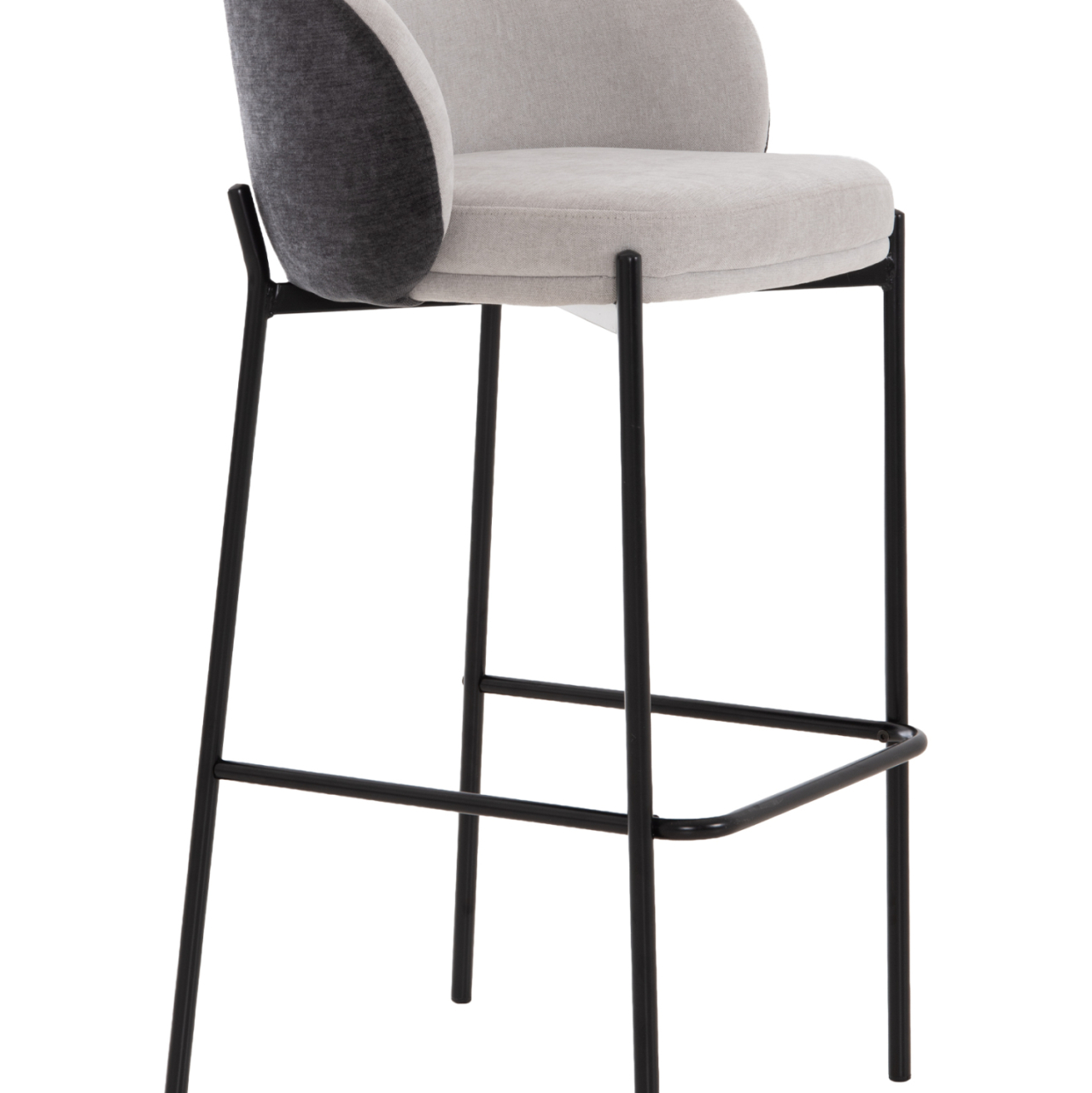 BAR STOOL DETTON HM18430.01 GREY FABRIC--BLACK METAL FRAME 55x50x97Hcm. [10]