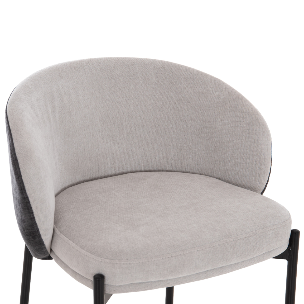 BAR STOOL DETTON HM18430.01 GREY FABRIC--BLACK METAL FRAME 55x50x97Hcm. [7]