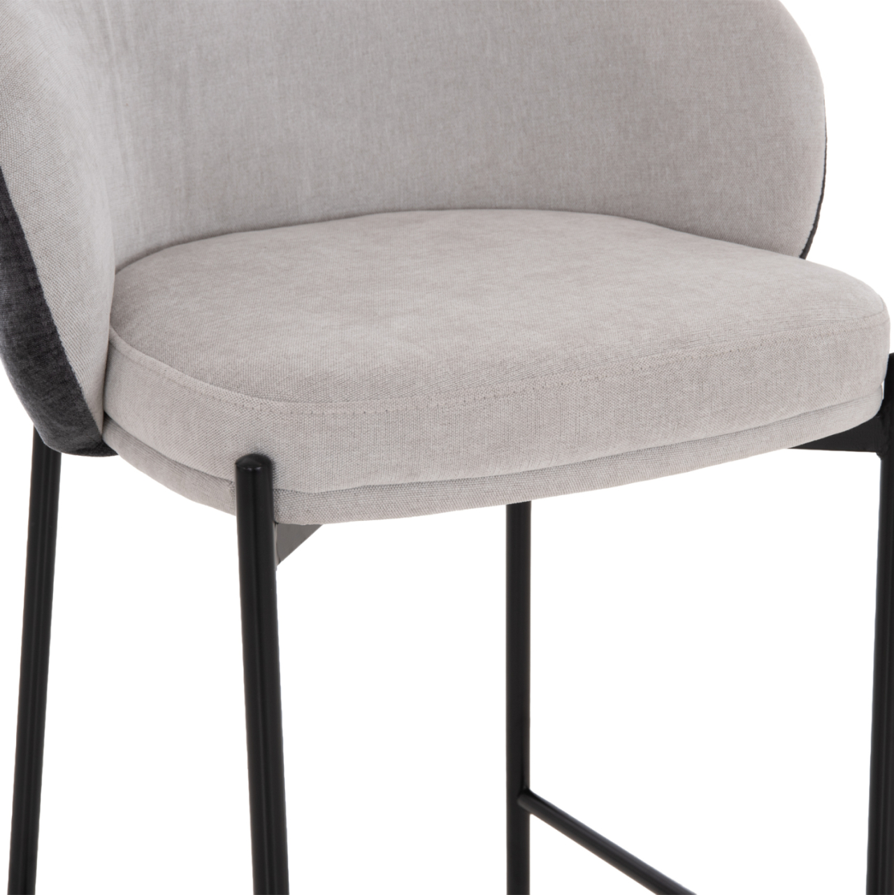 BAR STOOL DETTON HM18430.01 GREY FABRIC--BLACK METAL FRAME 55x50x97Hcm. [8]