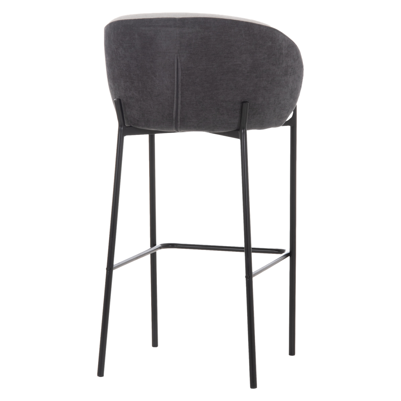 BAR STOOL DETTON HM18430.01 GREY FABRIC--BLACK METAL FRAME 55x50x97Hcm. [5]