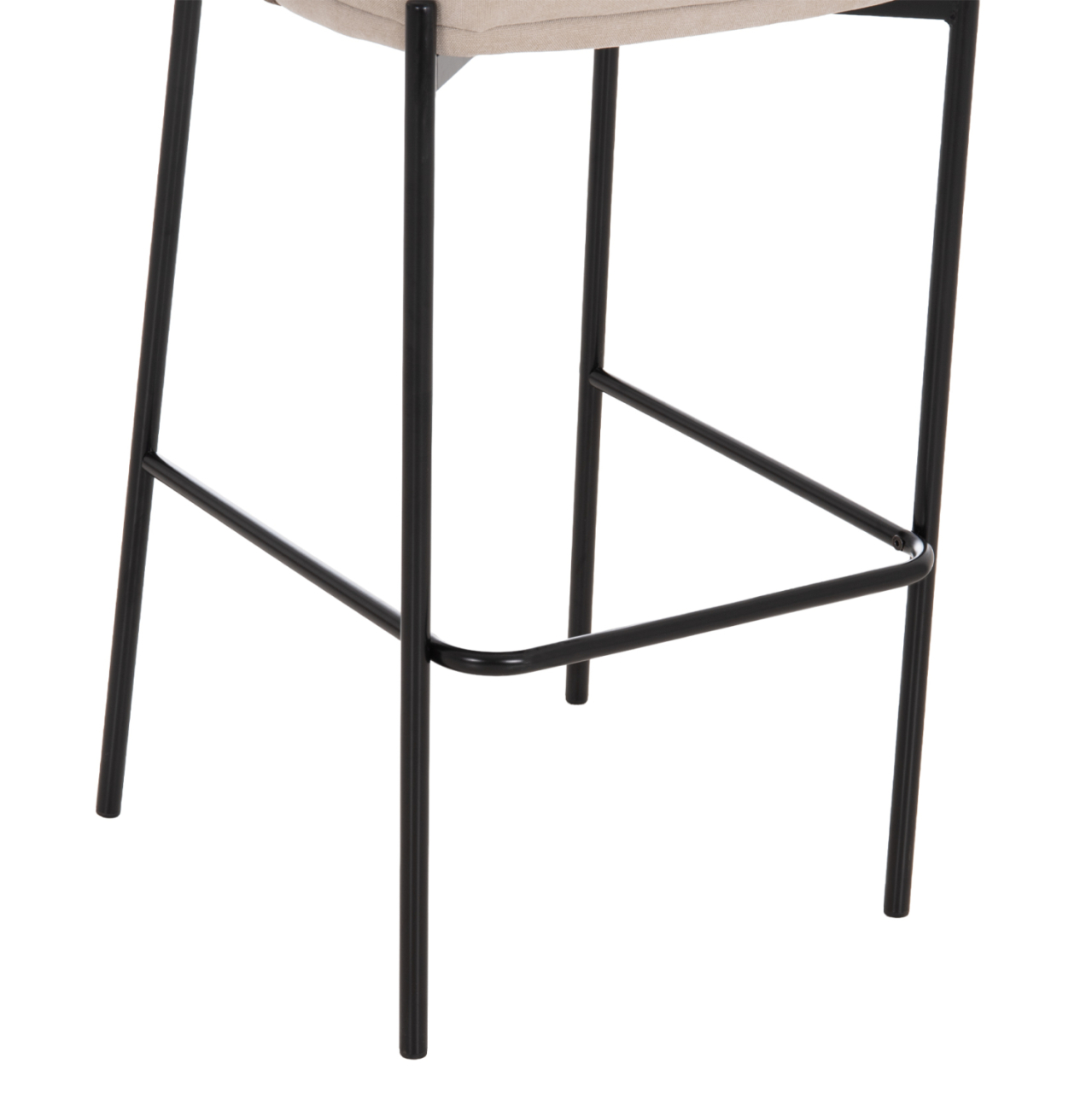 BAR STOOL DETTON HM18430.02 BEIGE/BROWN FABRIC--BLACK METAL FRAME 55x50x97Hcm. [9]