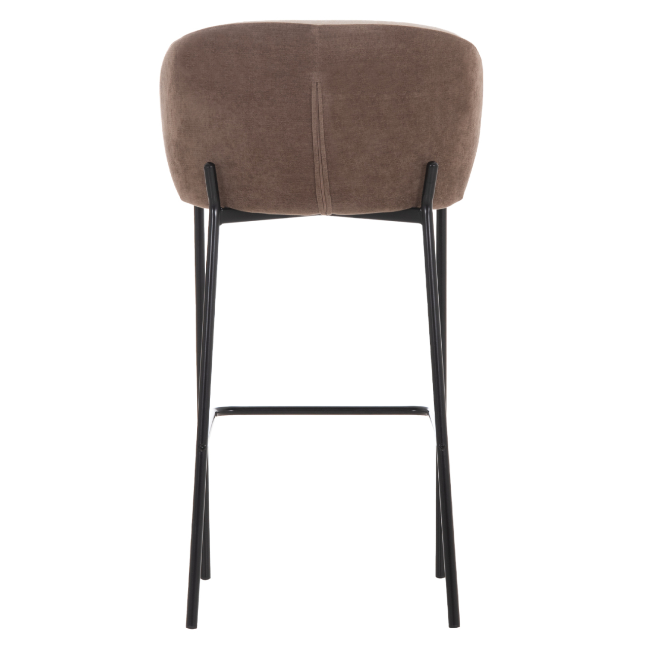 BAR STOOL DETTON HM18430.02 BEIGE/BROWN FABRIC--BLACK METAL FRAME 55x50x97Hcm. [6]