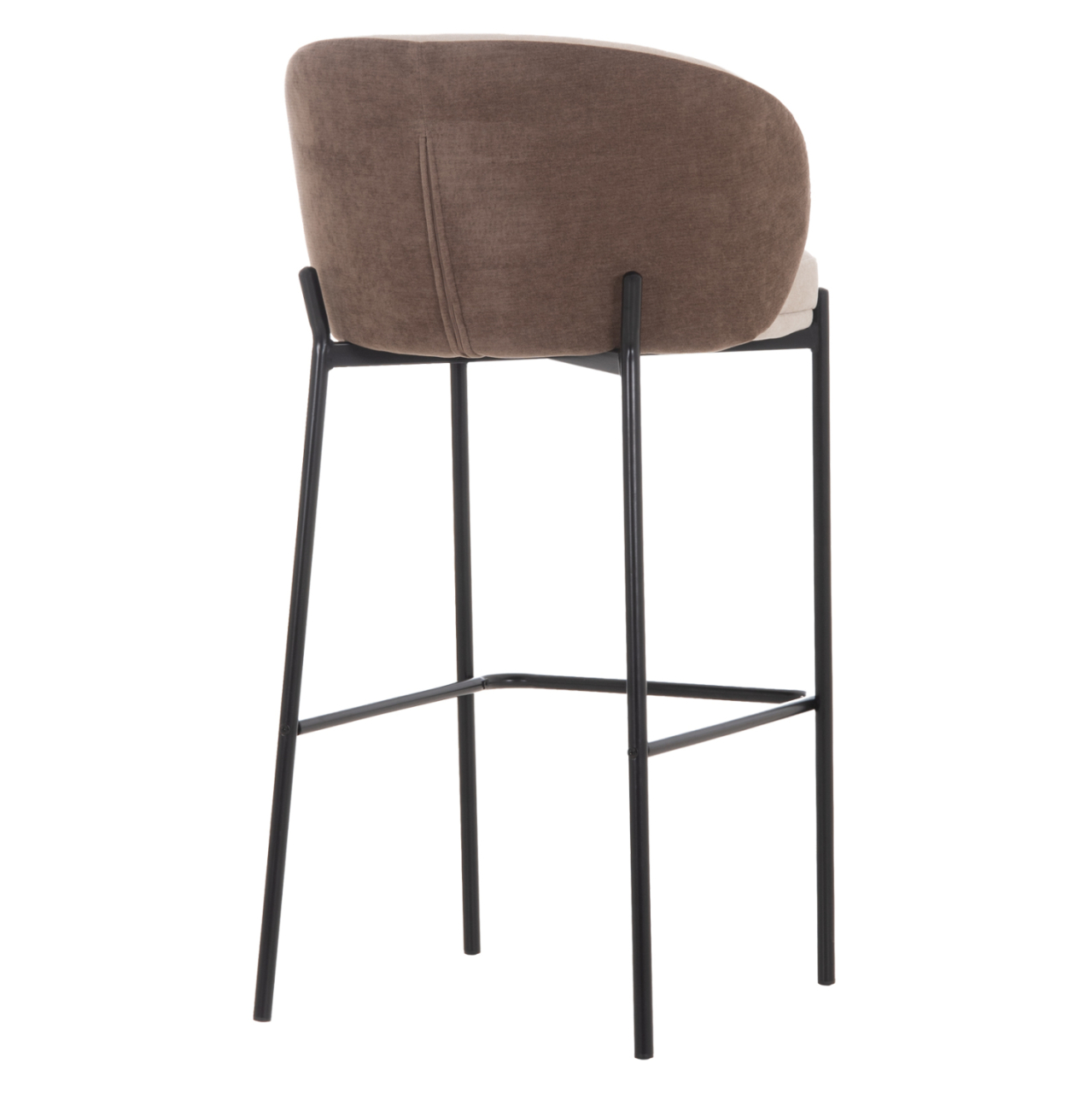 BAR STOOL DETTON HM18430.02 BEIGE/BROWN FABRIC--BLACK METAL FRAME 55x50x97Hcm. [5]