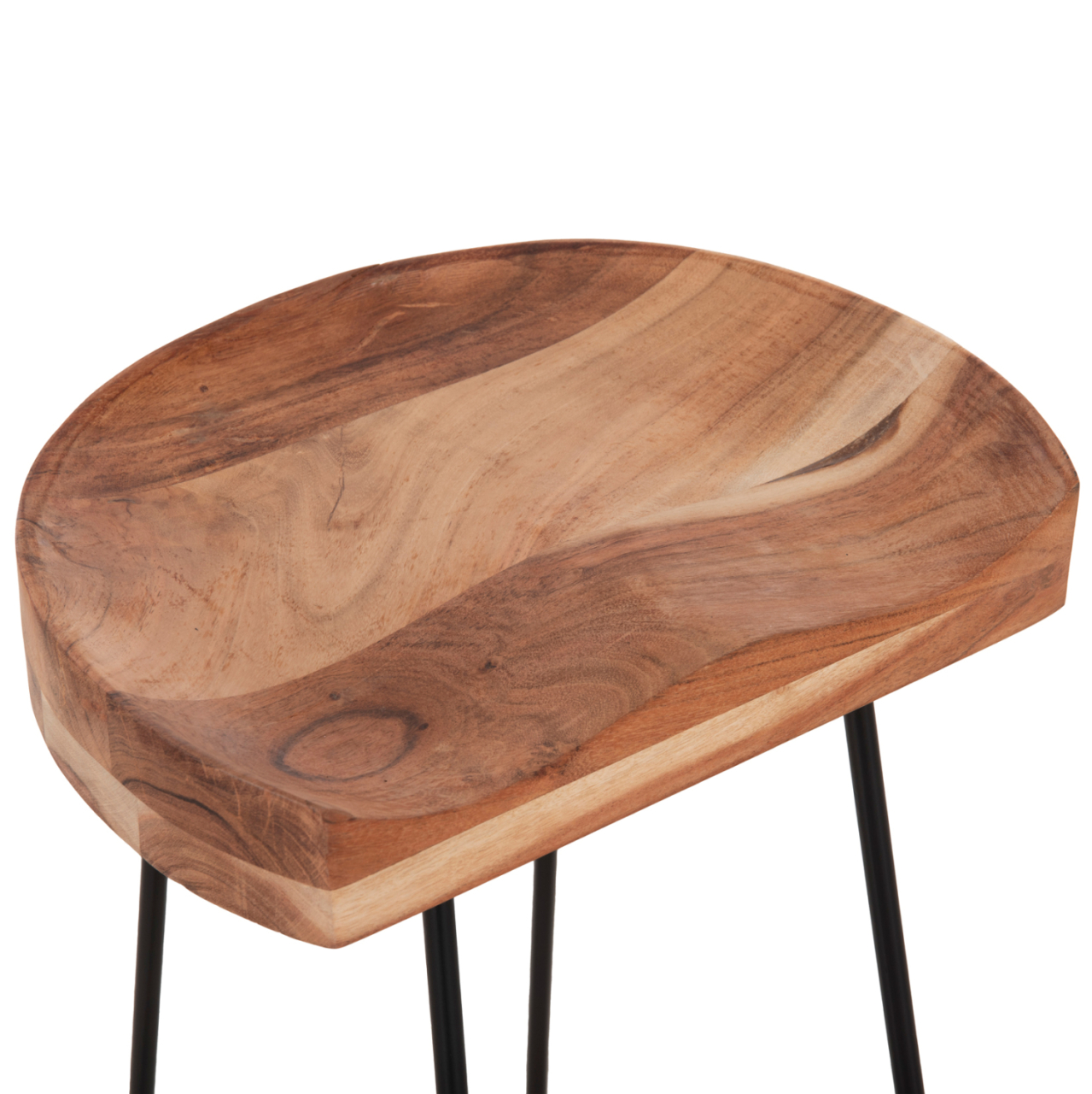 BAR STOOL ELEANOR HM8363.11 SOLID ACACIA WOOD SEAT-METAL 50x43x78Hcm. [7]
