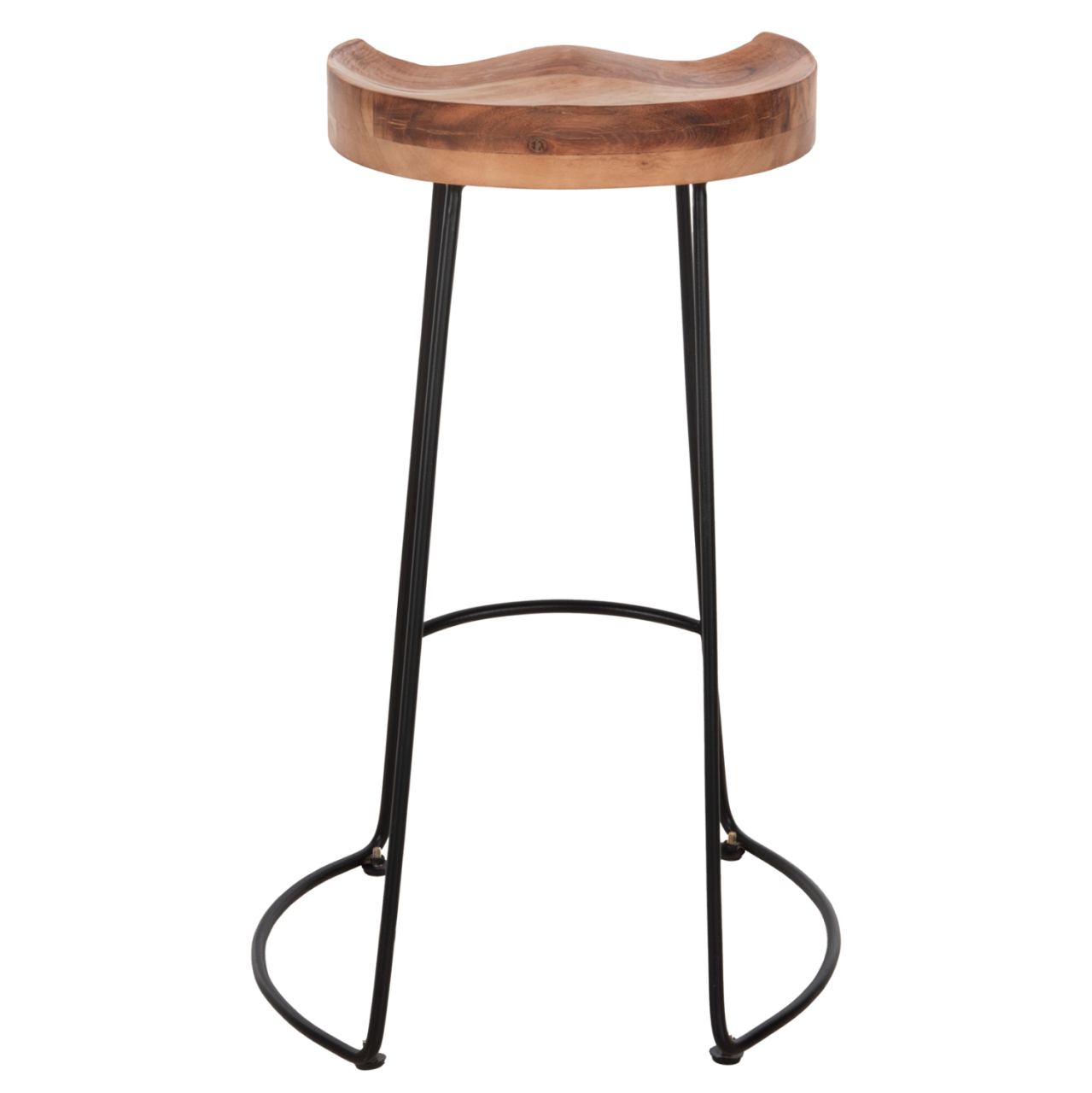 BAR STOOL ELEANOR HM8363.11 SOLID ACACIA WOOD SEAT-METAL 50x43x78Hcm. [6]