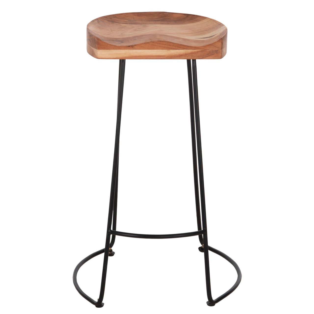 BAR STOOL ELEANOR HM8363.11 SOLID ACACIA WOOD SEAT-METAL 50x43x78Hcm. [3]