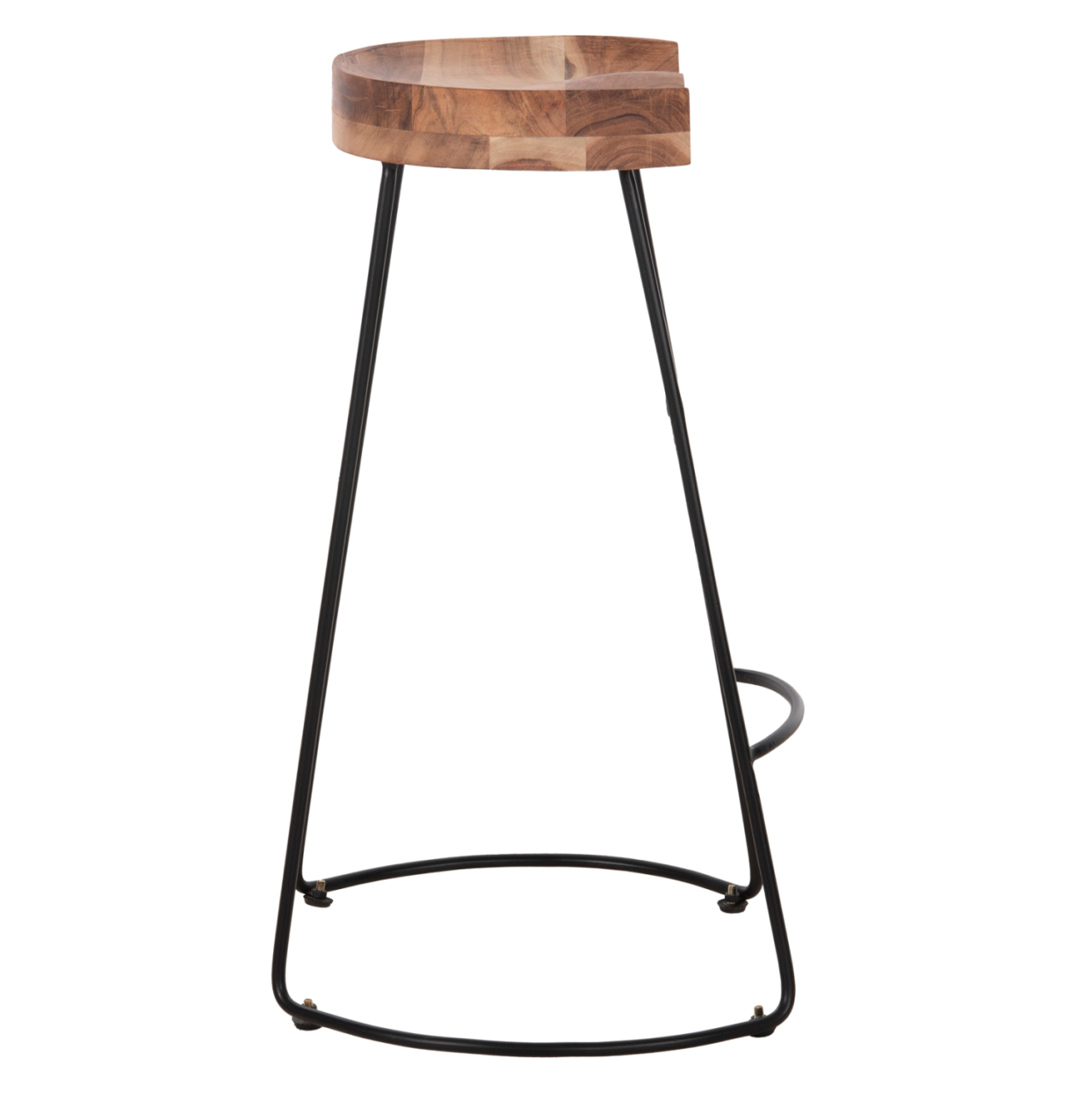 BAR STOOL ELEANOR HM8363.11 SOLID ACACIA WOOD SEAT-METAL 50x43x78Hcm. [4]