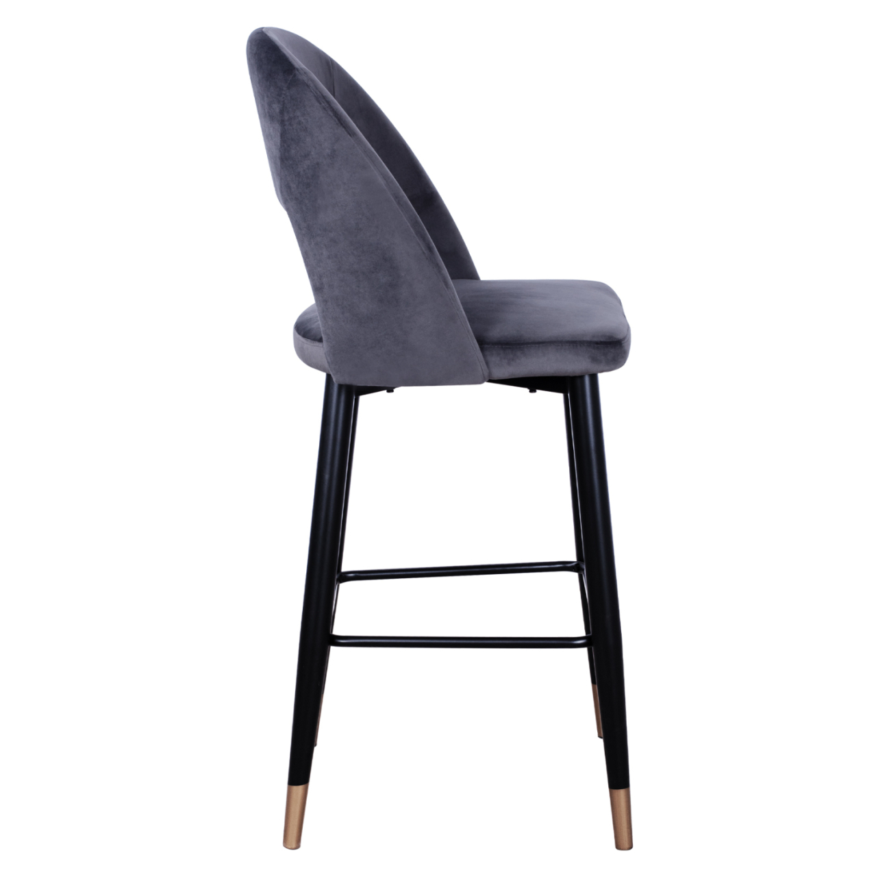 Bar Stool Harper HM8526.01 Velvet Grey with Metallic Frame 50Χ51Χ111cm [4]