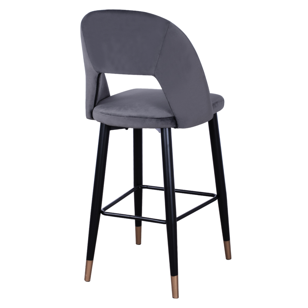 Bar Stool Harper HM8526.01 Velvet Grey with Metallic Frame 50Χ51Χ111cm [5]