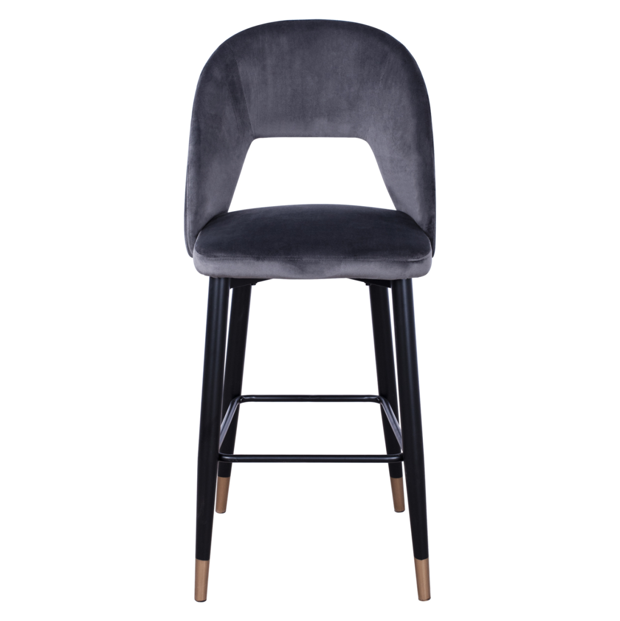 Bar Stool Harper HM8526.01 Velvet Grey with Metallic Frame 50Χ51Χ111cm [3]