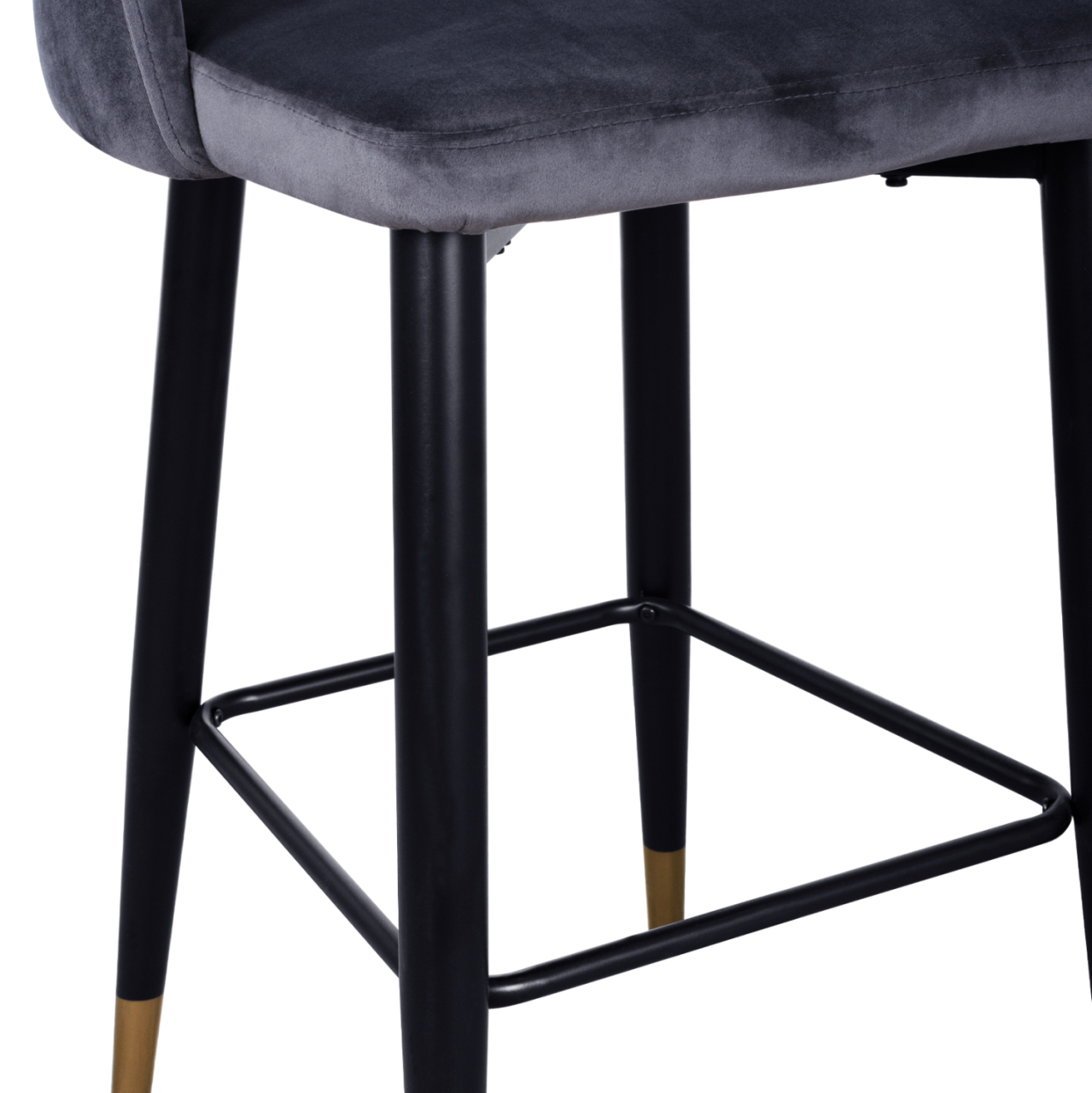 Bar Stool Harper HM8526.01 Velvet Grey with Metallic Frame 50Χ51Χ111cm [8]
