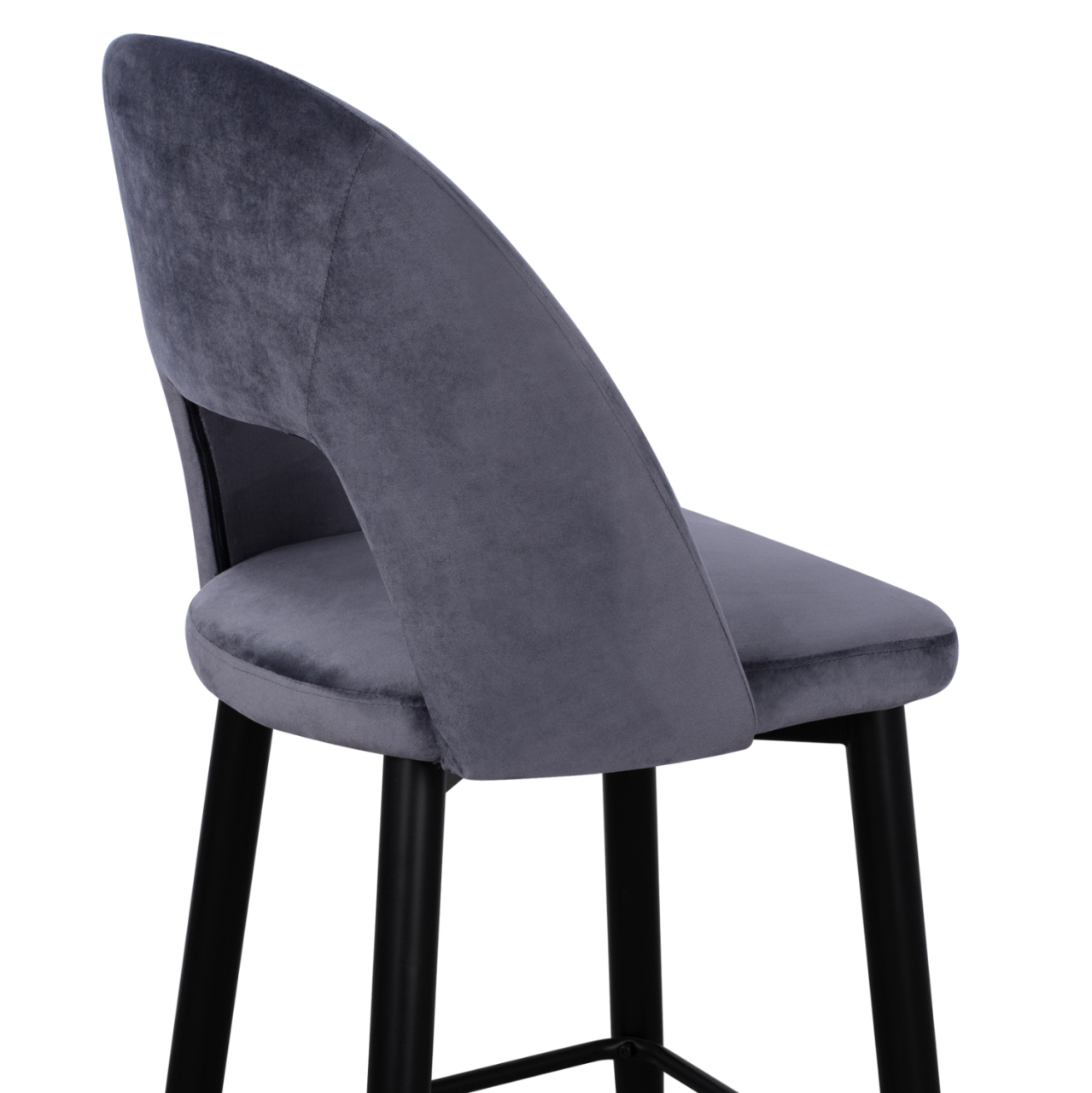Bar Stool Harper HM8526.01 Velvet Grey with Metallic Frame 50Χ51Χ111cm [9]