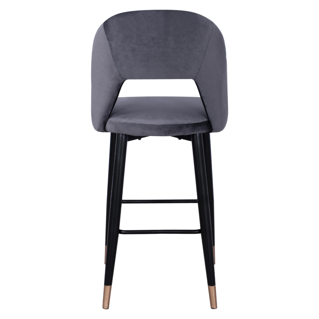 Bar Stool Harper HM8526.01 Velvet Grey with Metallic Frame 50Χ51Χ111cm [6]