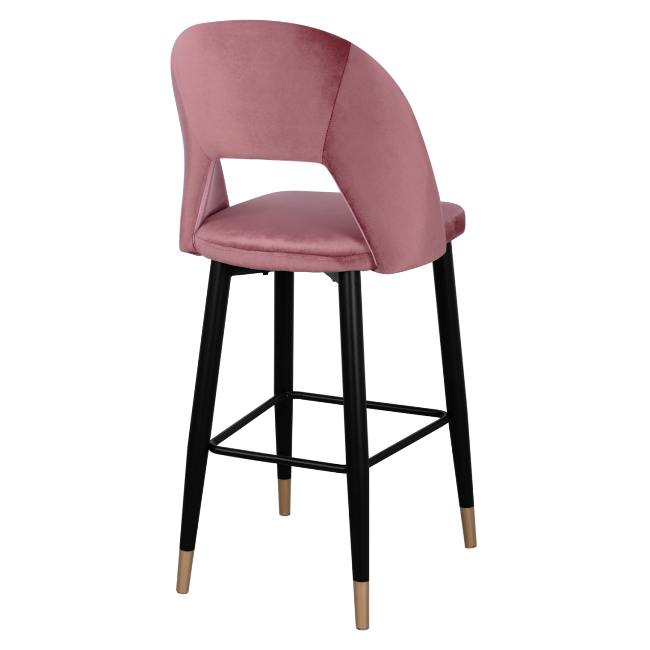 Bar Stool Harper HM8526.02 Velvet Rotten Apple with metallic Frame 50Χ51Χ111cm [5]