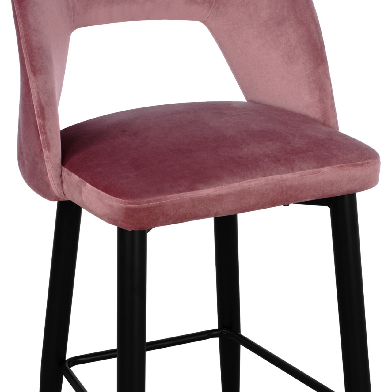 Bar Stool Harper HM8526.02 Velvet Rotten Apple with metallic Frame 50Χ51Χ111cm [8]