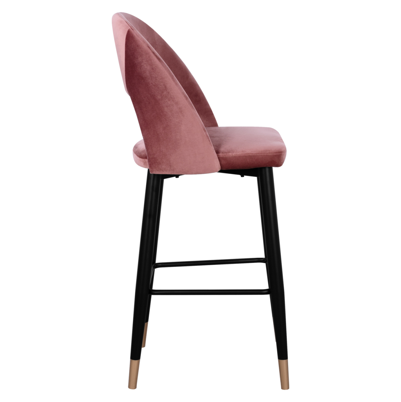 Bar Stool Harper HM8526.02 Velvet Rotten Apple with metallic Frame 50Χ51Χ111cm [4]