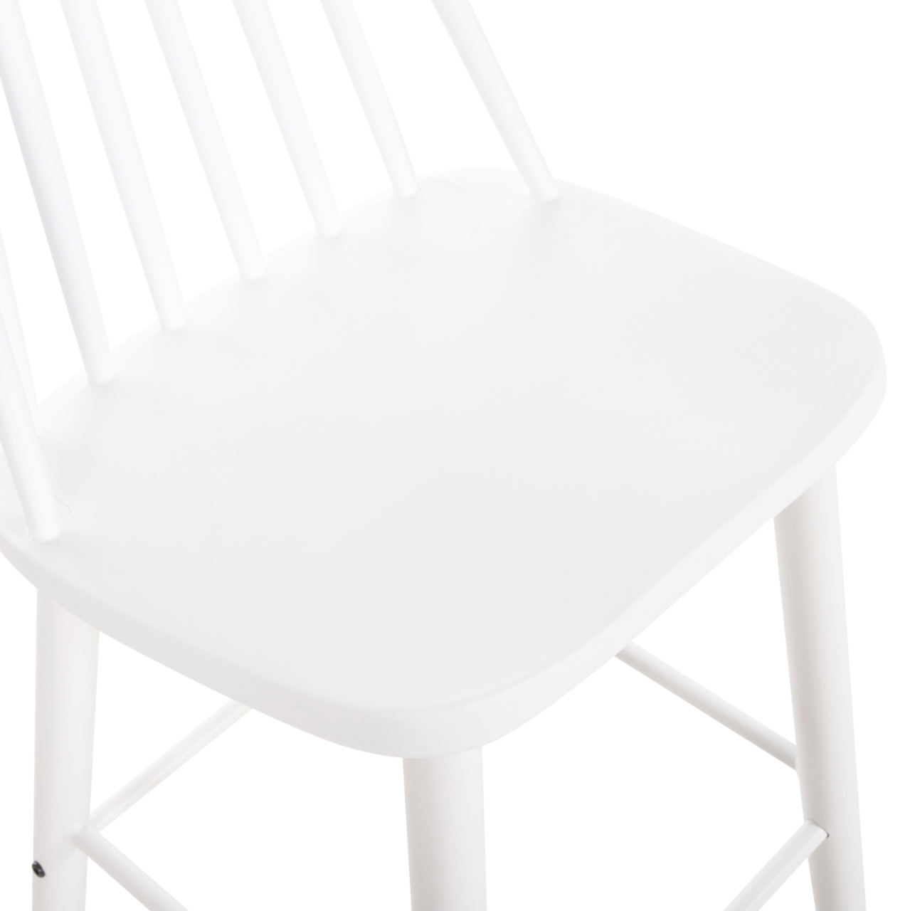 BAR STOOL HIGH SEAT VANESSA HM8459.11 WHITE PP and WHITE METAL LEGS 47x48,5x107Hcm. [8]