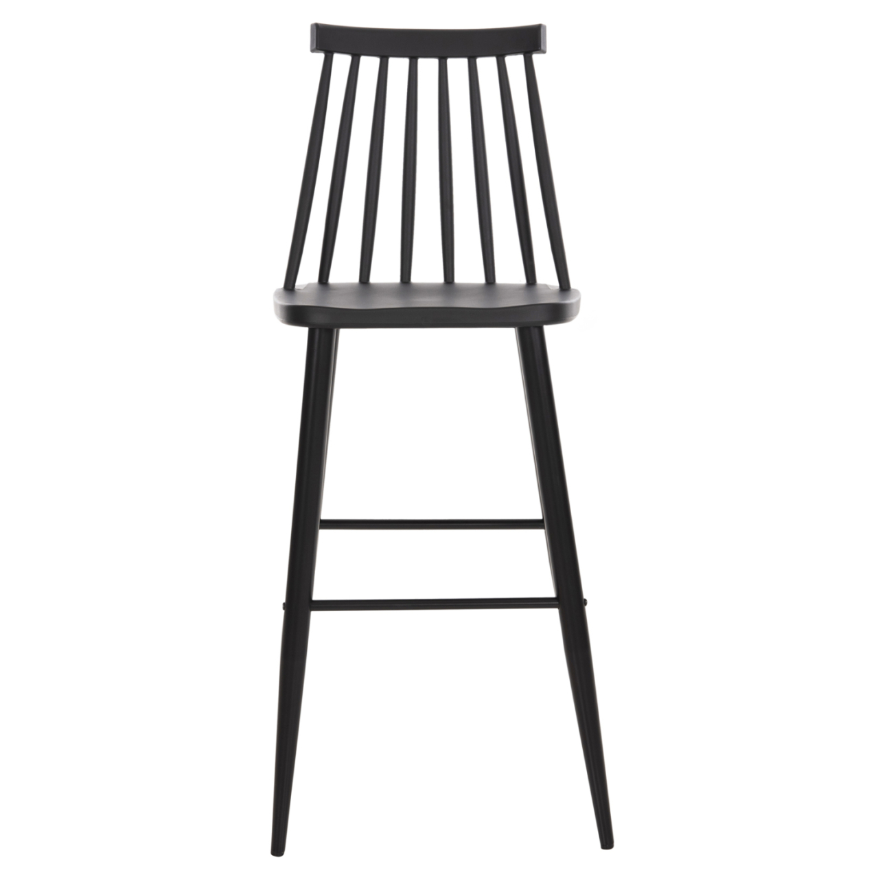 BAR STOOL HIGH SEAT VANESSA HM8459.12 BLACK PP and BLACK METAL LEGS 47x48,5x107Hcm. [3]