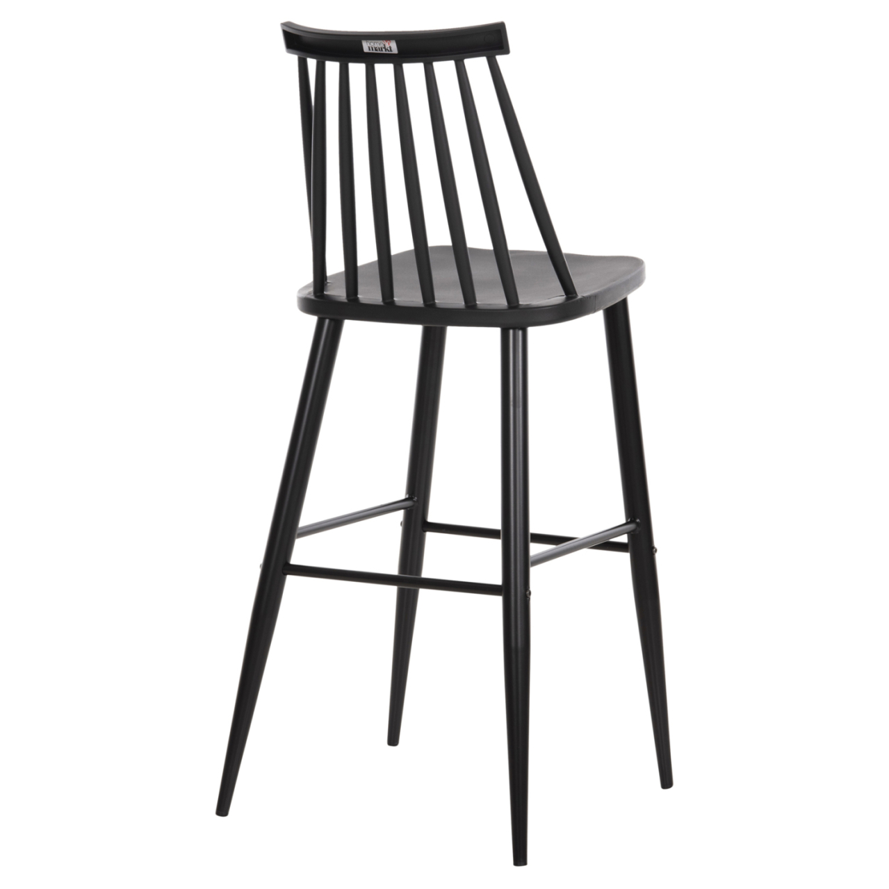 BAR STOOL HIGH SEAT VANESSA HM8459.12 BLACK PP and BLACK METAL LEGS 47x48,5x107Hcm. [5]