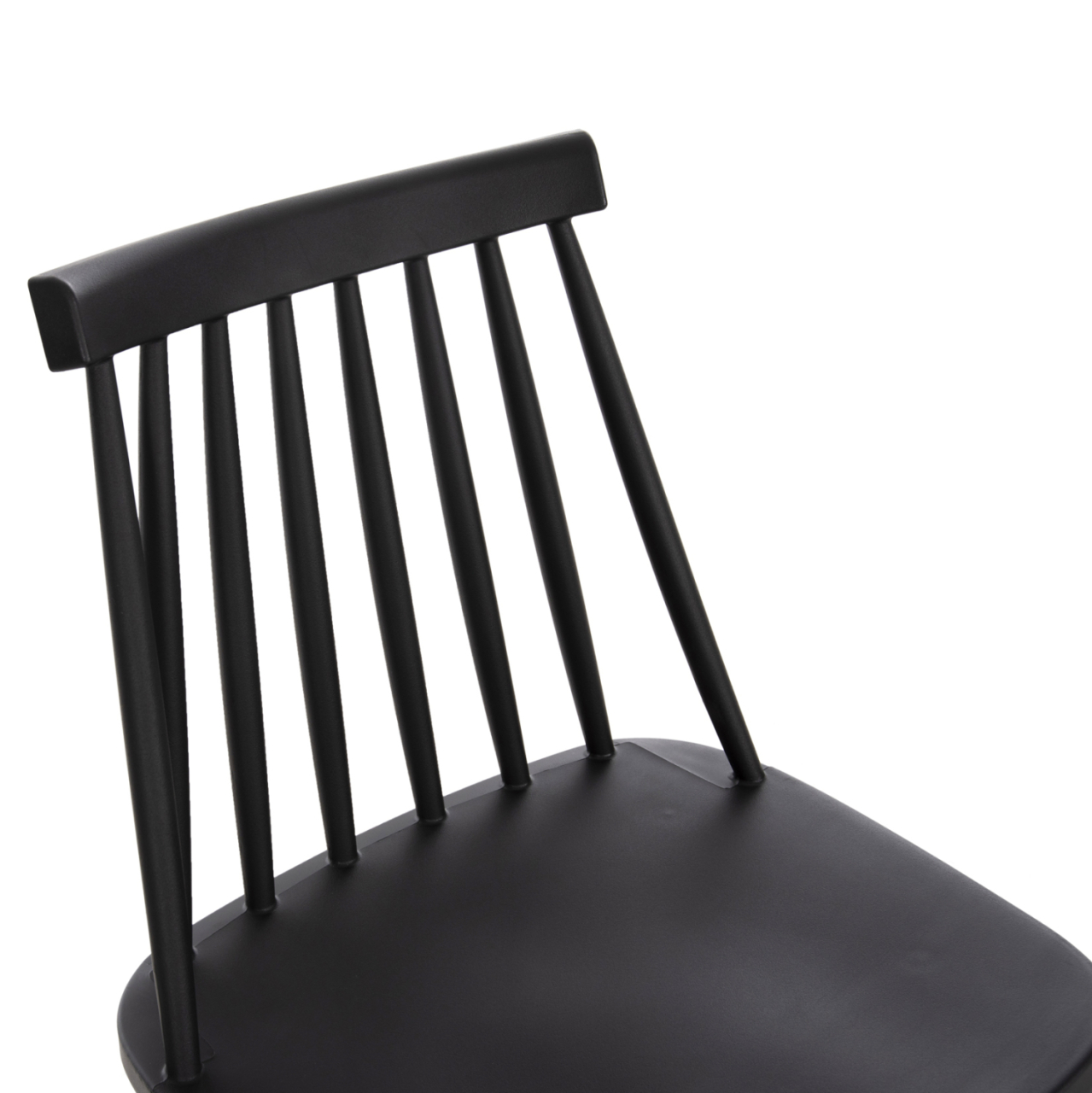 BAR STOOL HIGH SEAT VANESSA HM8459.12 BLACK PP and BLACK METAL LEGS 47x48,5x107Hcm. [7]