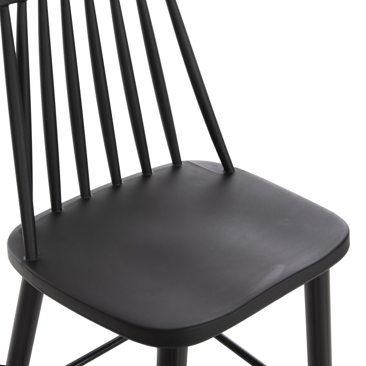 BAR STOOL HIGH SEAT VANESSA HM8459.12 BLACK PP and BLACK METAL LEGS 47x48,5x107Hcm. [8]