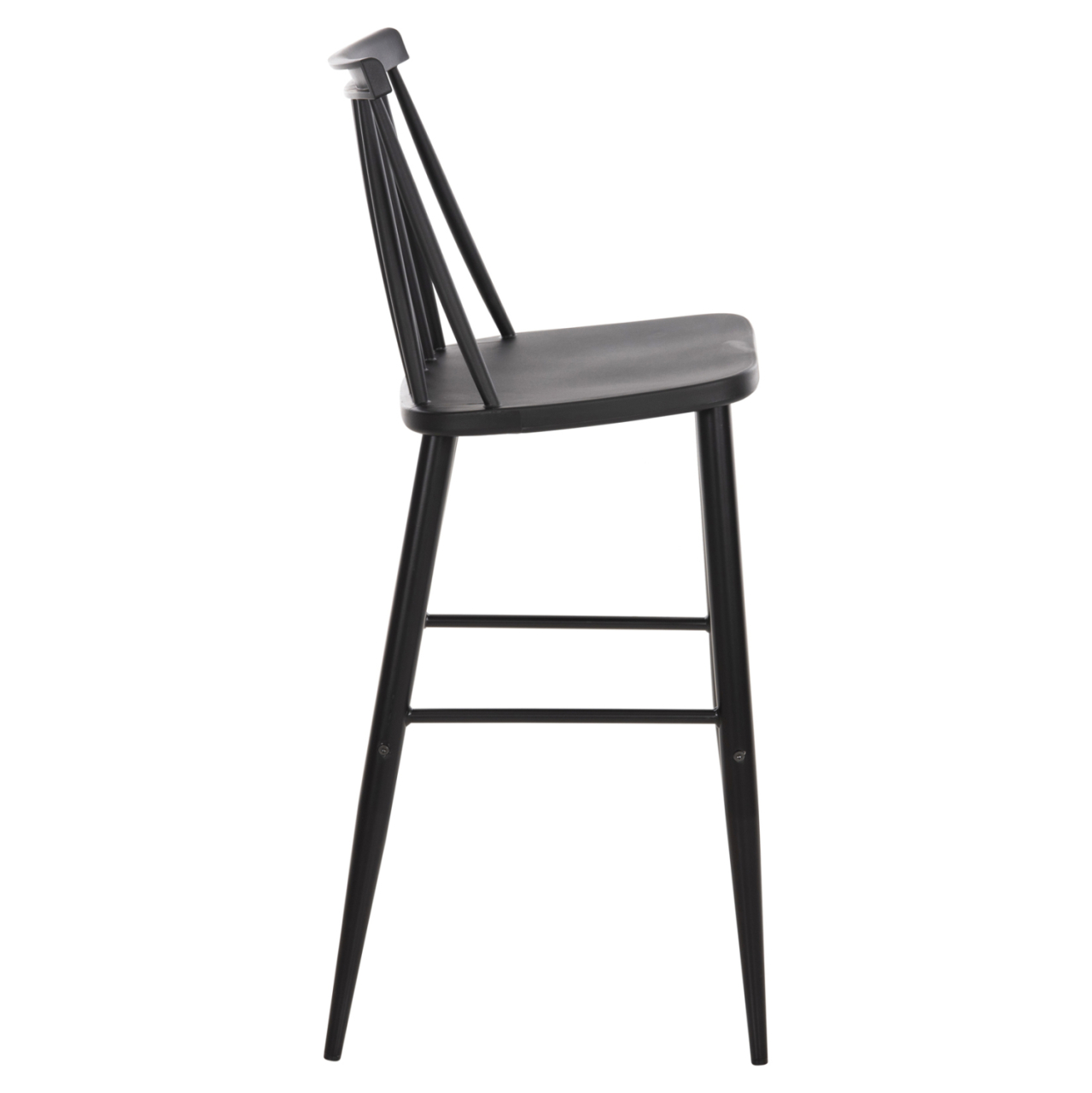 BAR STOOL HIGH SEAT VANESSA HM8459.12 BLACK PP and BLACK METAL LEGS 47x48,5x107Hcm. [4]