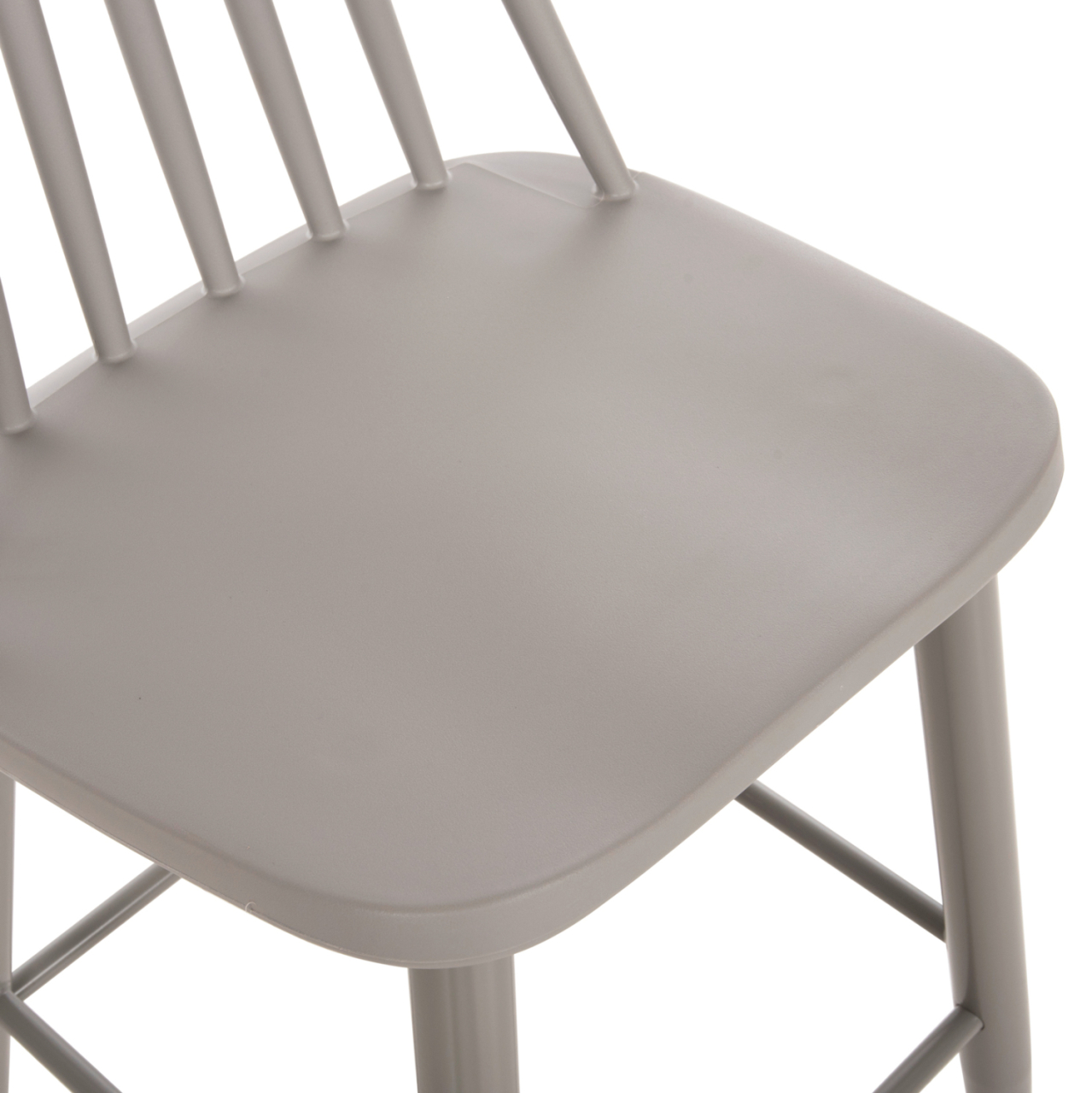 BAR STOOL HIGH SEAT VANESSA HM8459.20 GREY PP and GREY METAL LEGS 47x48,5x107Hcm. [8]