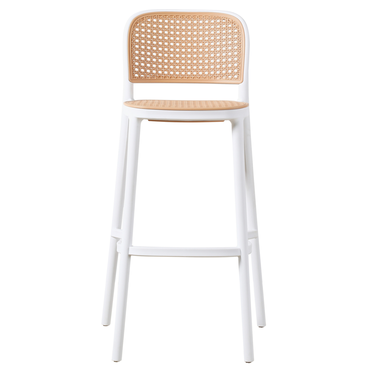 BAR STOOL HM5939.01 POLYPROPYLENE WHITE-BEIGE 41x53x103Hcm. [3]