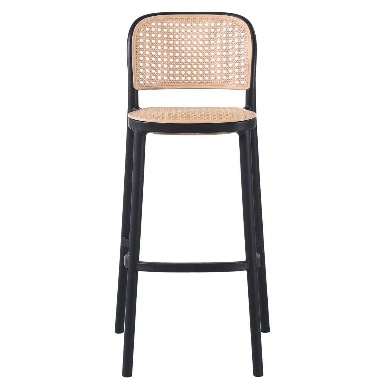 BAR STOOL HM5939.02 POLYPROPYLENE BLACK-BEIGE 41x53x103Hcm. [3]